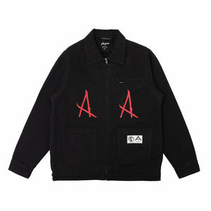 August "Ski the Midwest" Canvas Work Jacket (Black) - August Shop