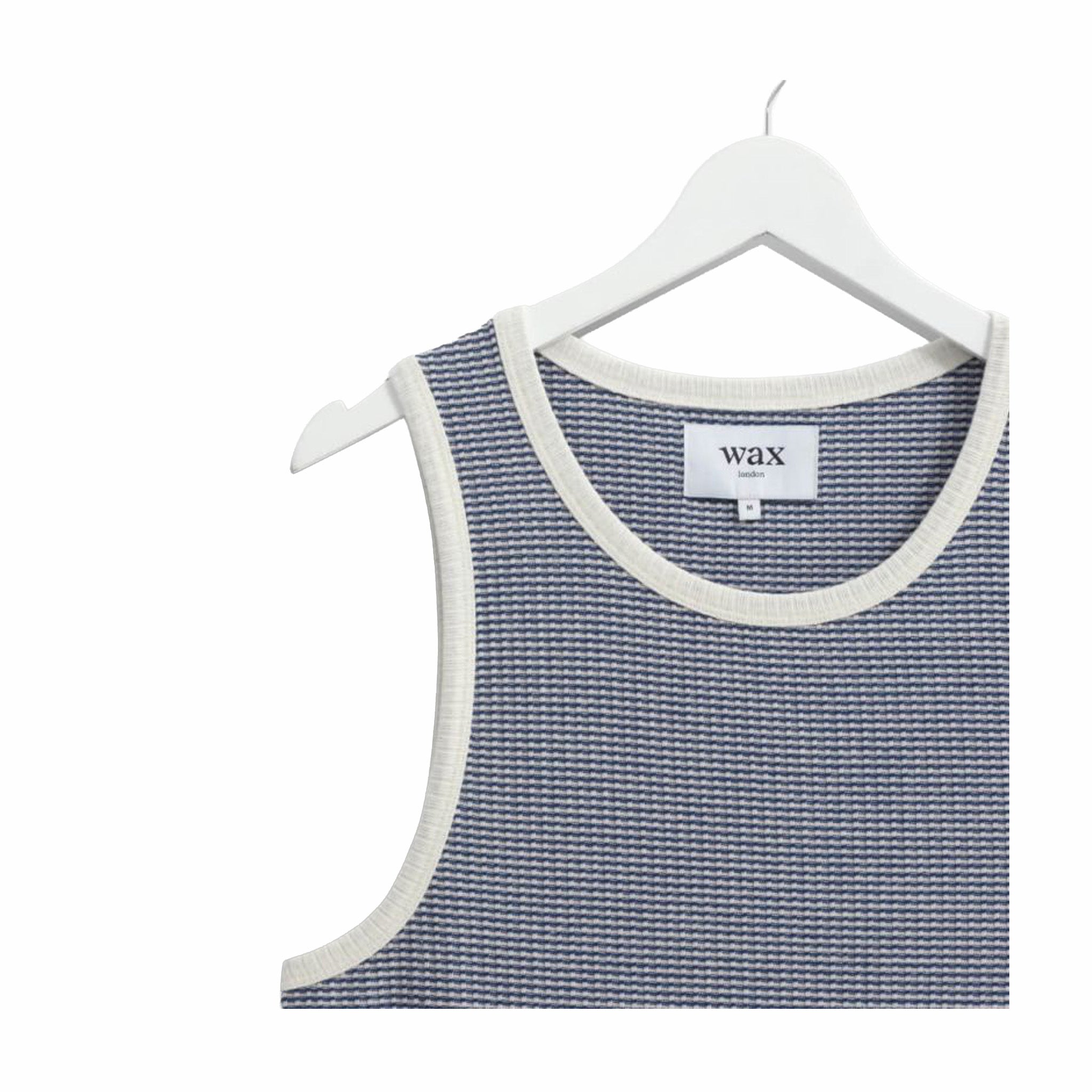 Wax London Montague Vest - Mini Stripe Rib (Blue/Ecru)