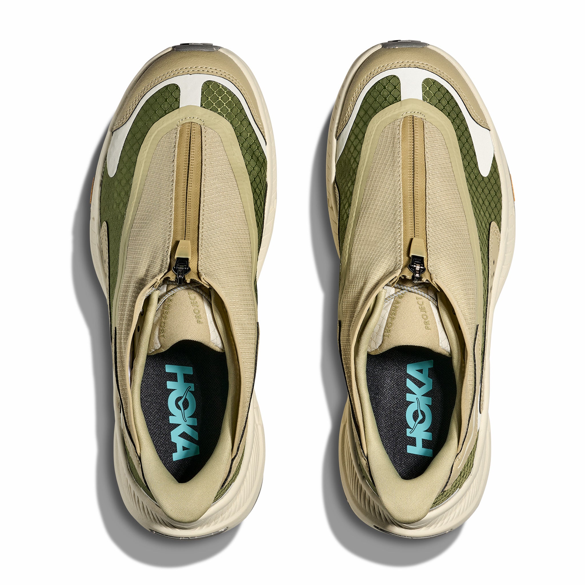 Hoka Men's Project Transport (Eggshell/Sedge Green) - August Shop