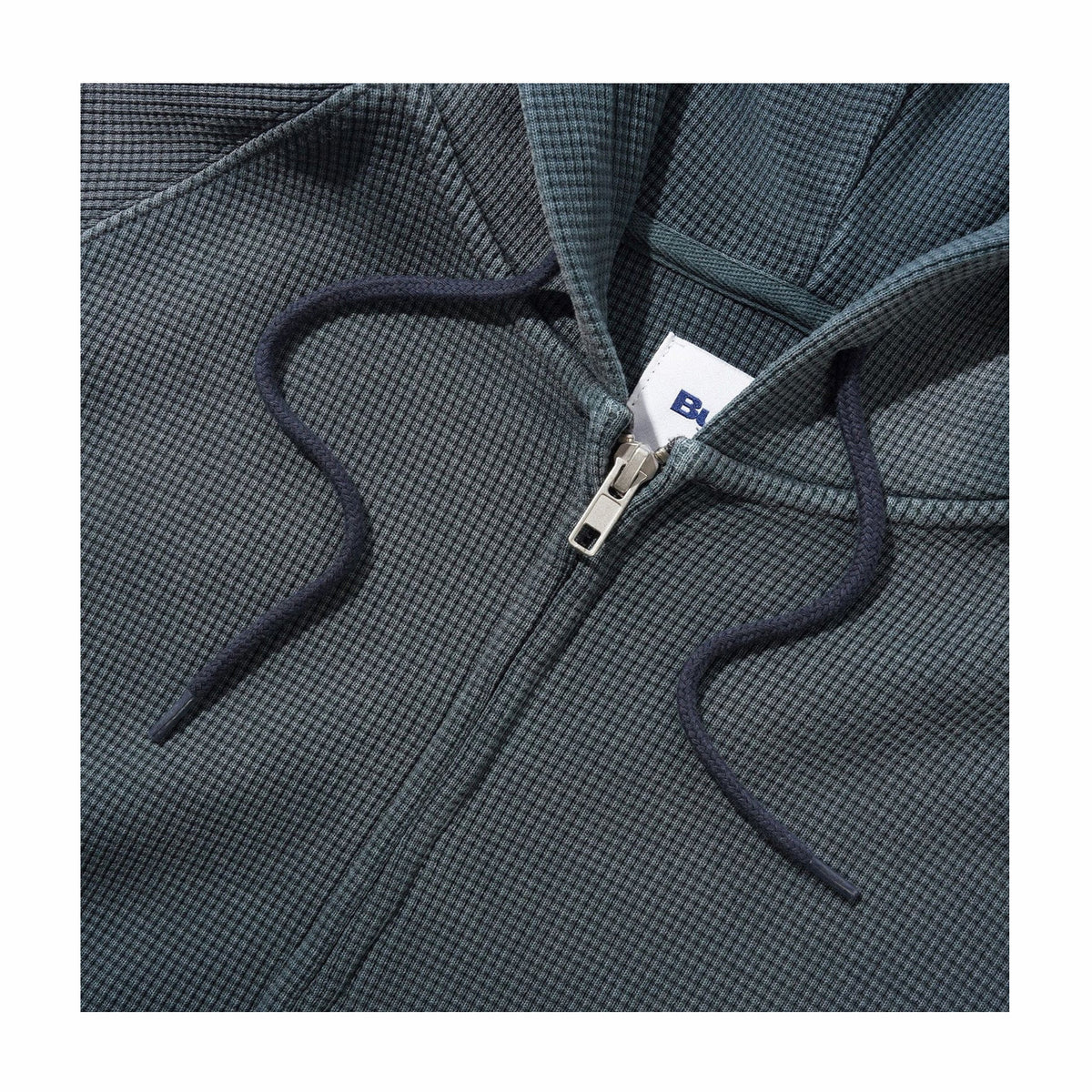 Butter Goods Faded Waffle Zip-Thru Hood (Washed Black)