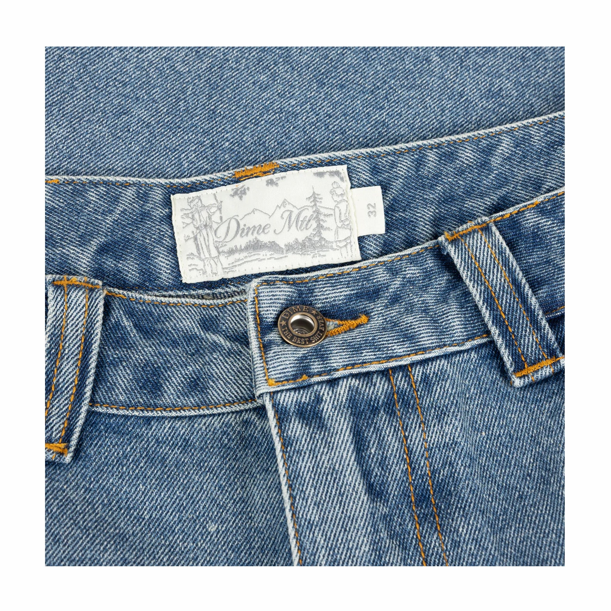 Dime Baggy Denim Pants (Sandblasted Indigo)