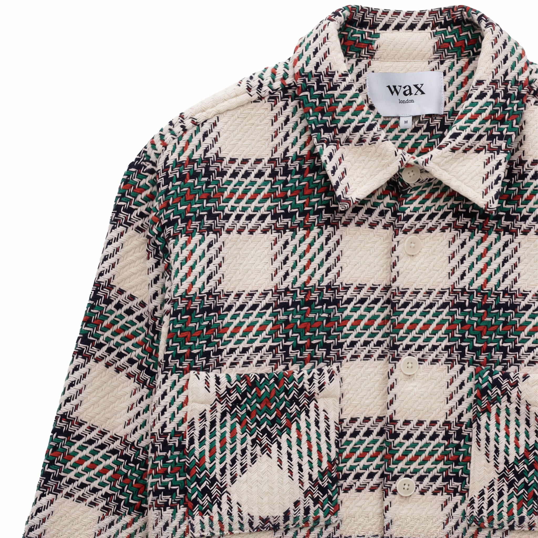 Wax London Whiting Overshirt - Hutton Check (Ecru/Multi) - August Shop