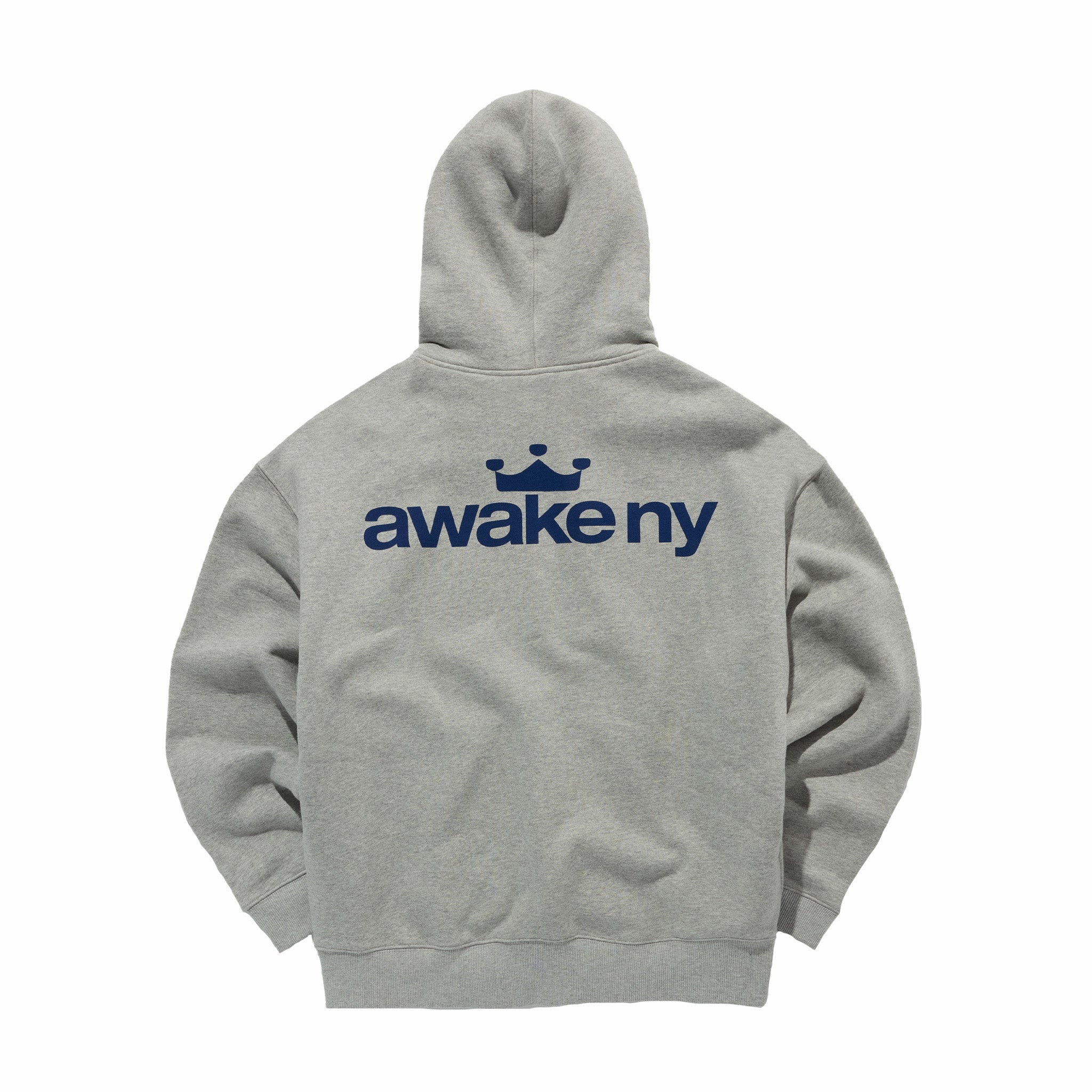 Awake NY Crown Logo Full Zip Hoodie (Heather Grey) - August Shop