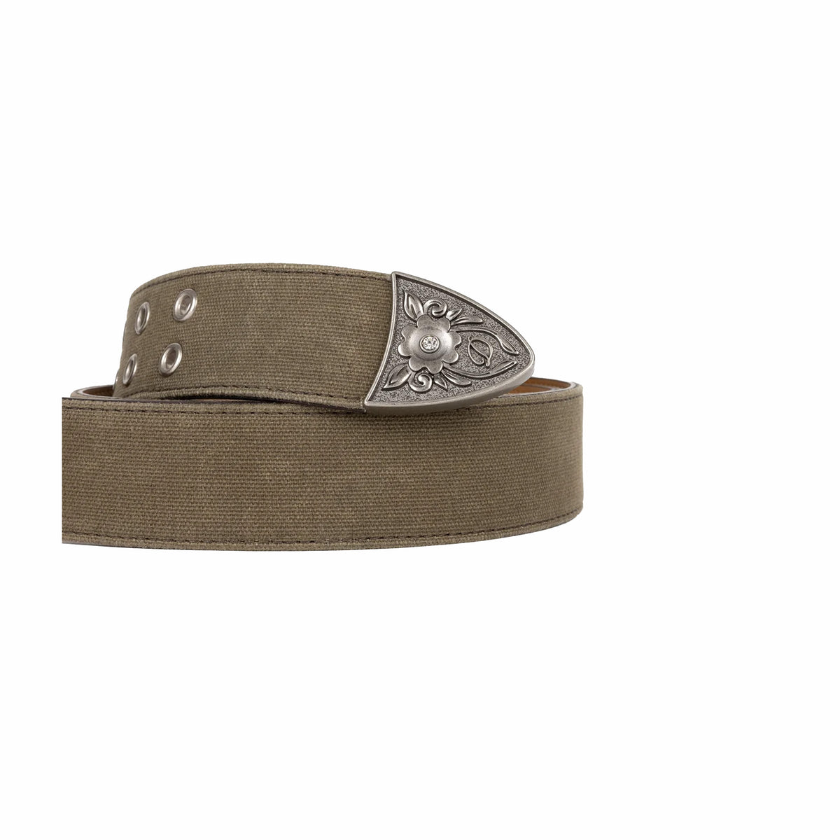 Dime Waxed Canvas Belt (Brown/Olive)