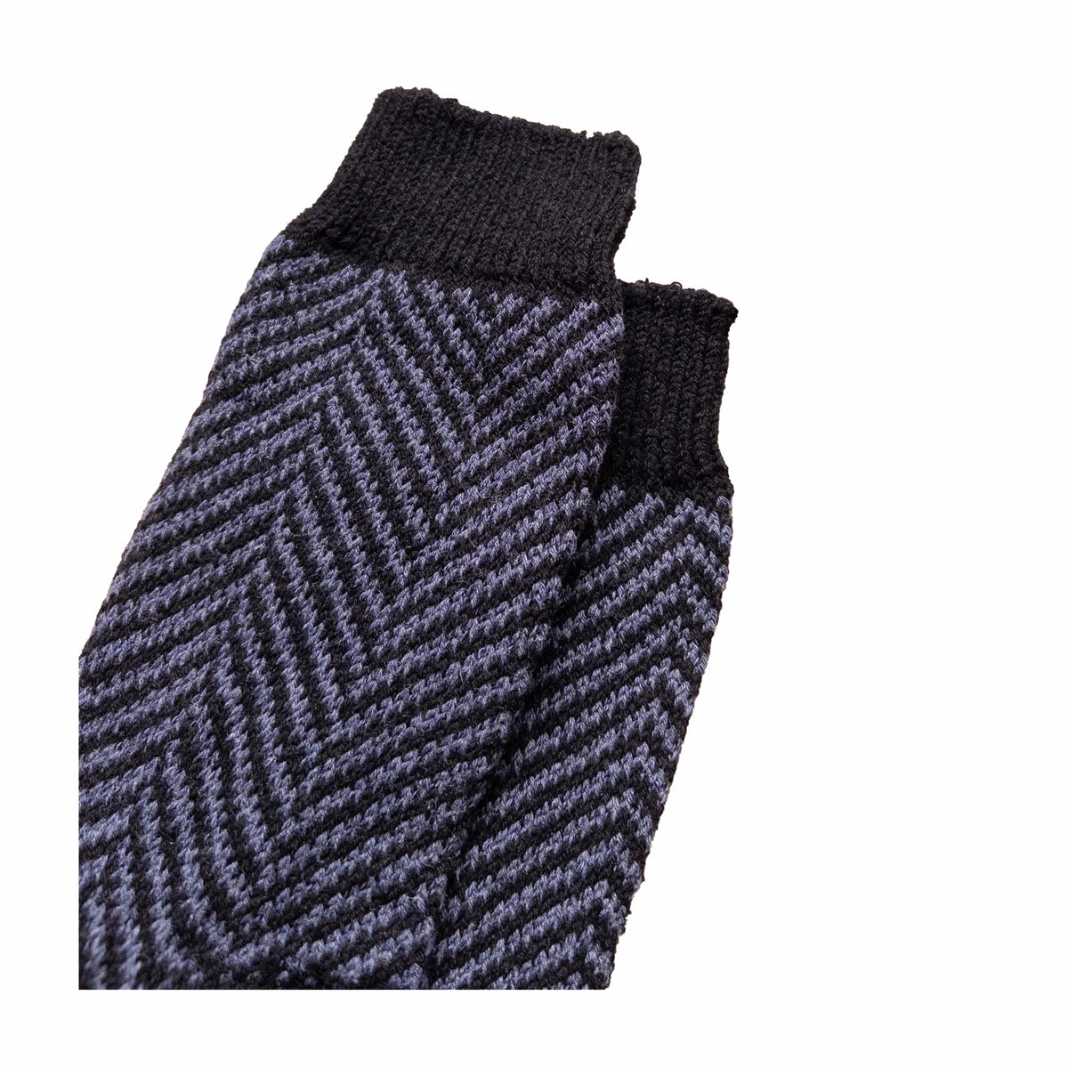 Wythe Recycled Wool Herringbone Socks (Navy)