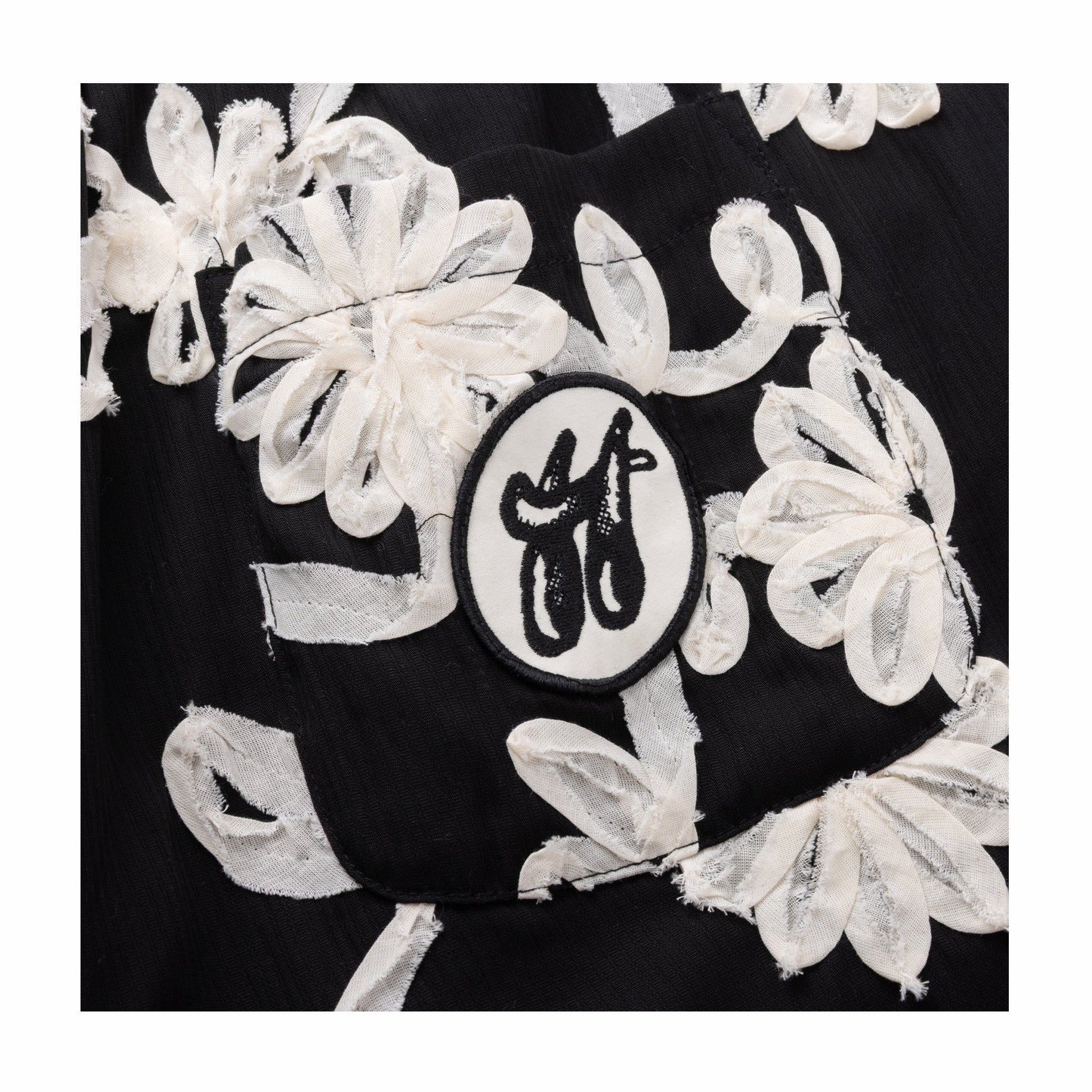 Honor The Gift Floral Ribbon Ankle Pant (Black/White) - August Shop