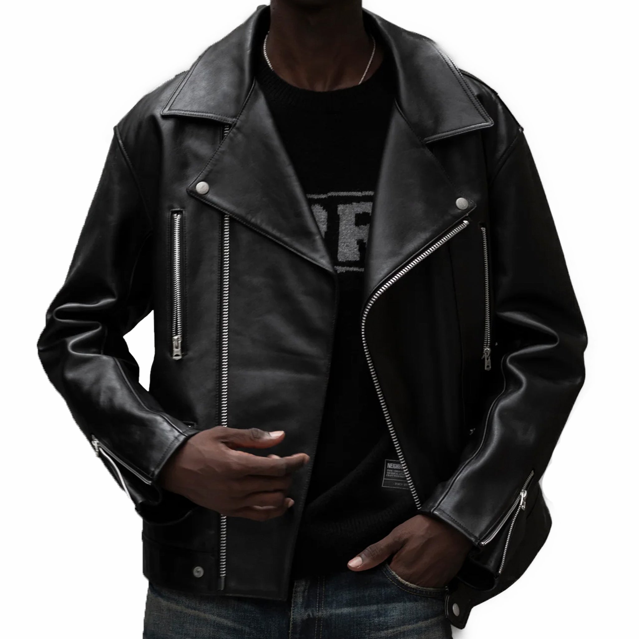 Neighborhood Leather Riders Jacket (Black)