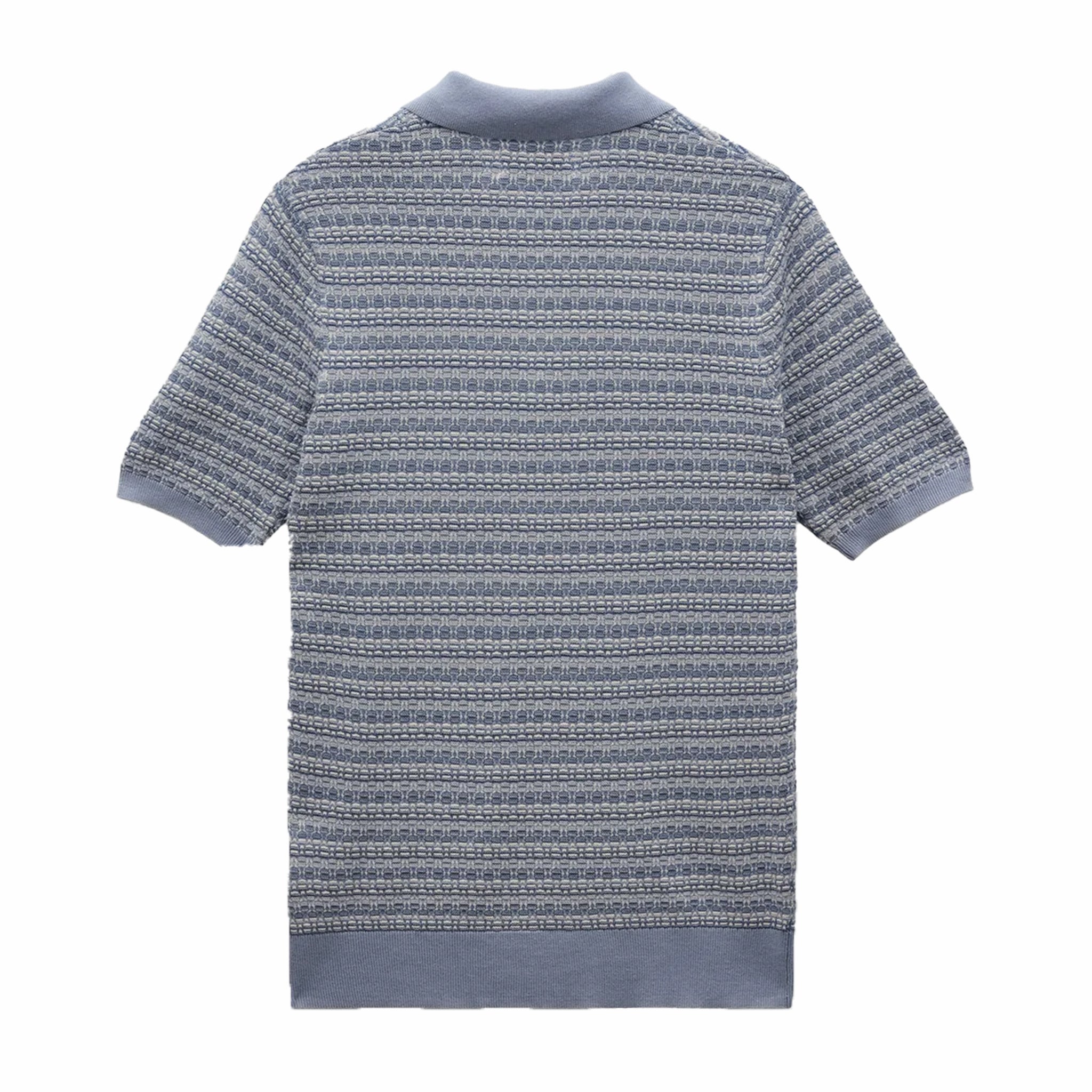 Wax London Naples SS Polo - Mini Geo (Light Blue) - August Shop