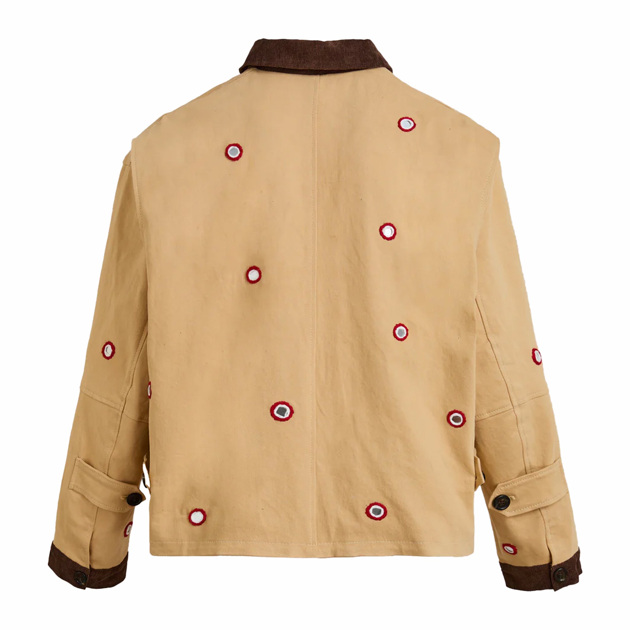 Found Hand Embroidered Paisley Motif Work Jacket (Vintage Sand) - August Shop