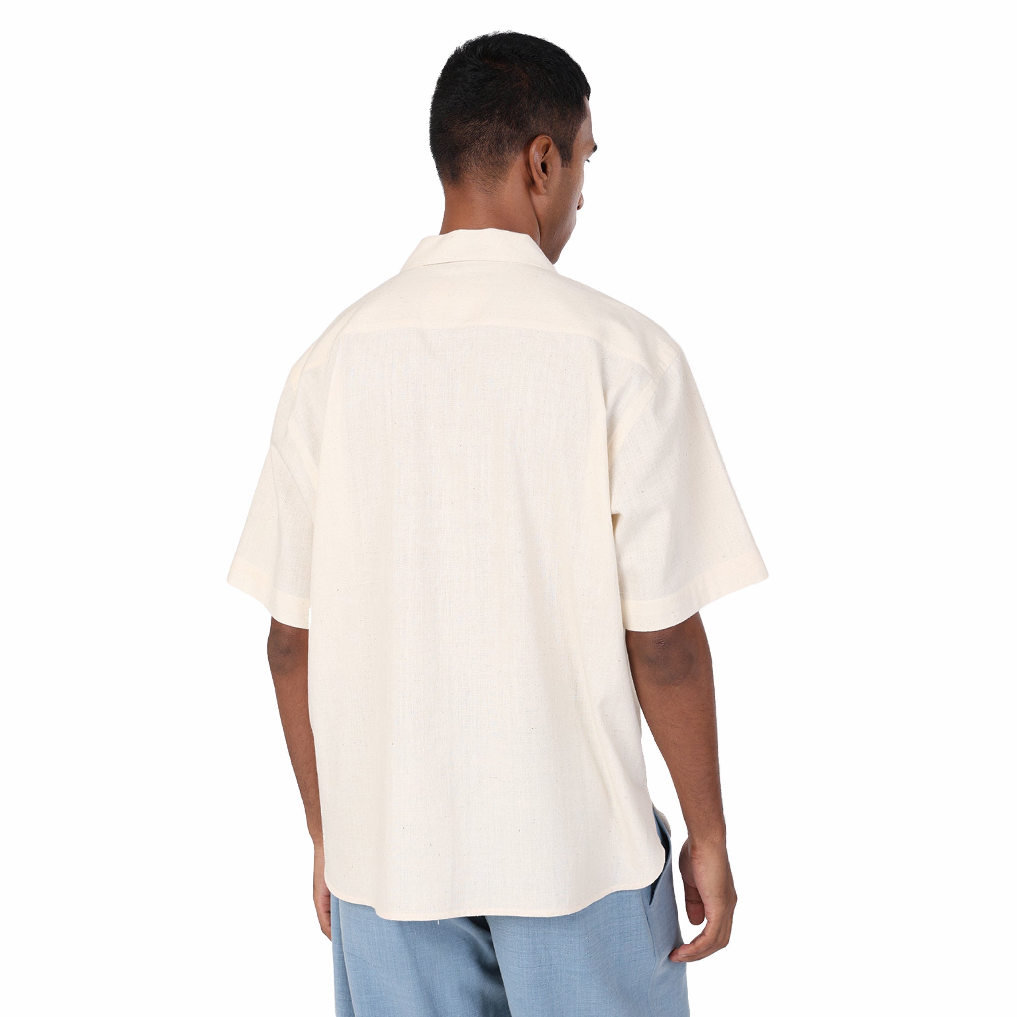 Kardo Ronen Embroidered Short Sleeve Shirt (Natural)