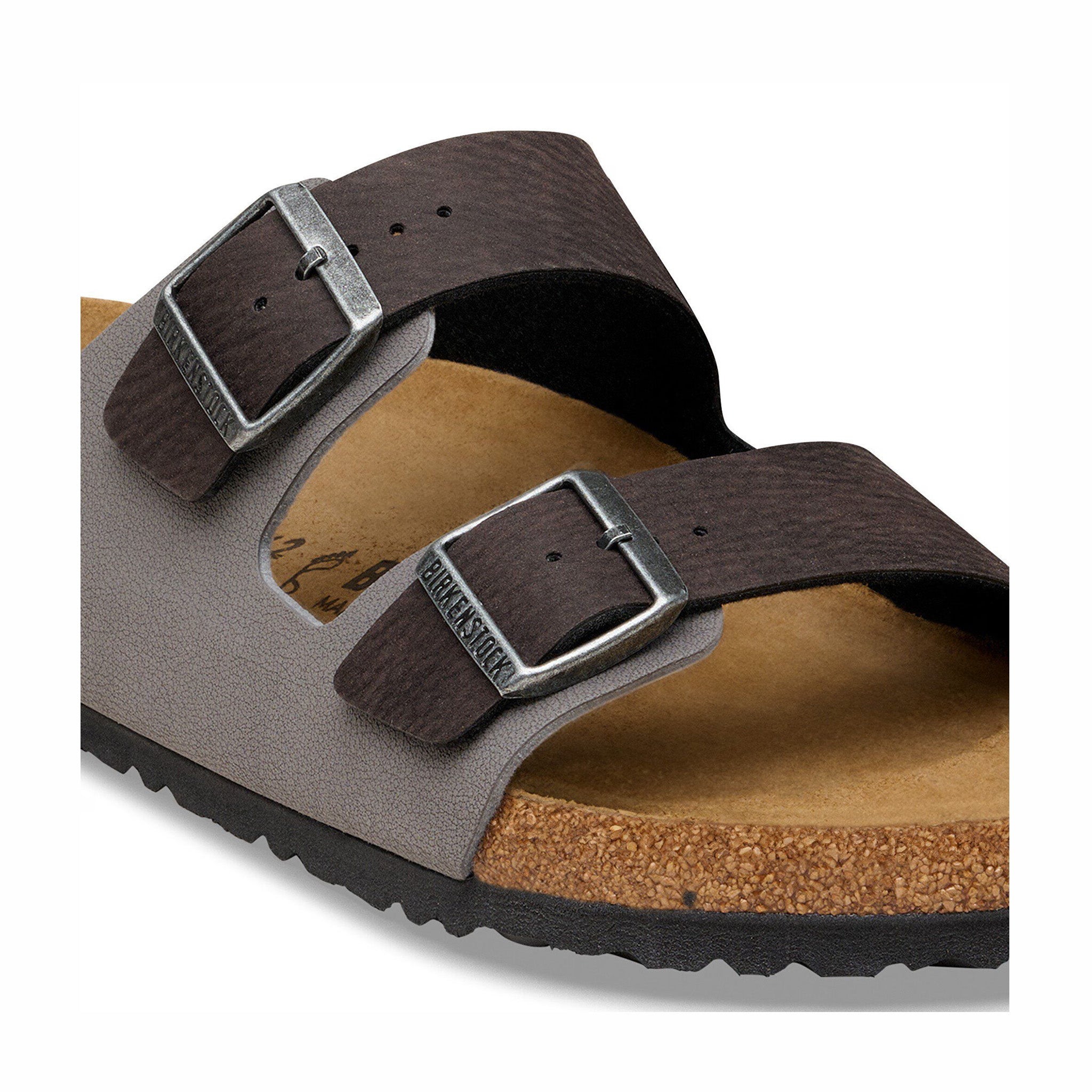 Birkenstock Men's Arizona Mixed Synthetic Material - Regular (Black/Dark Gray) - August Shop