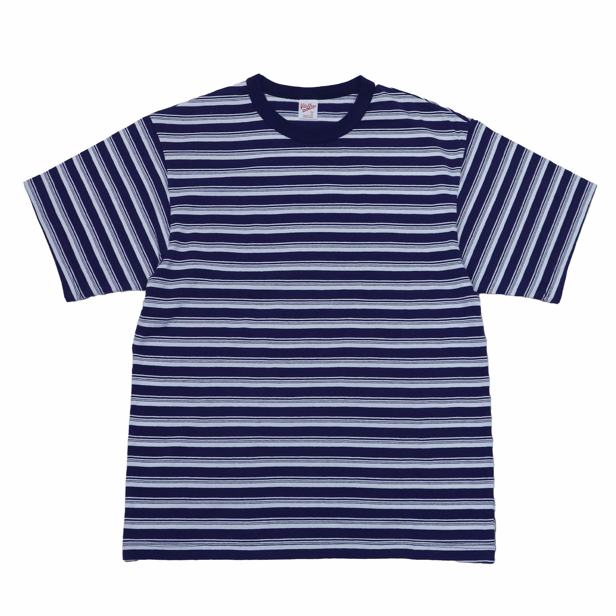 Velva Sheen Short Sleeve Stripe T-Shirt (Off White/Navy) - August Shop