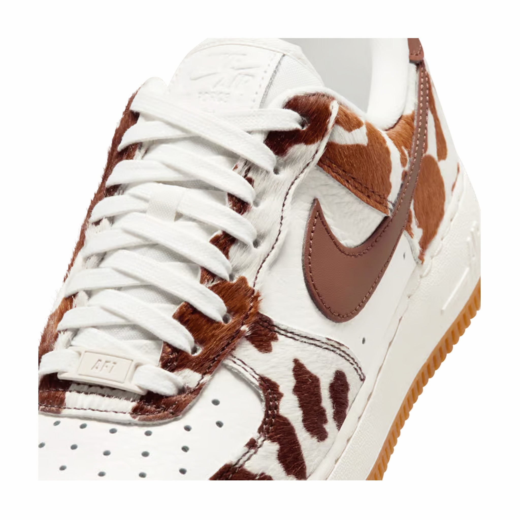 Nike Women's Air Force 1 Low "Cow Print" (Field Brown/Sail-Field Brown)