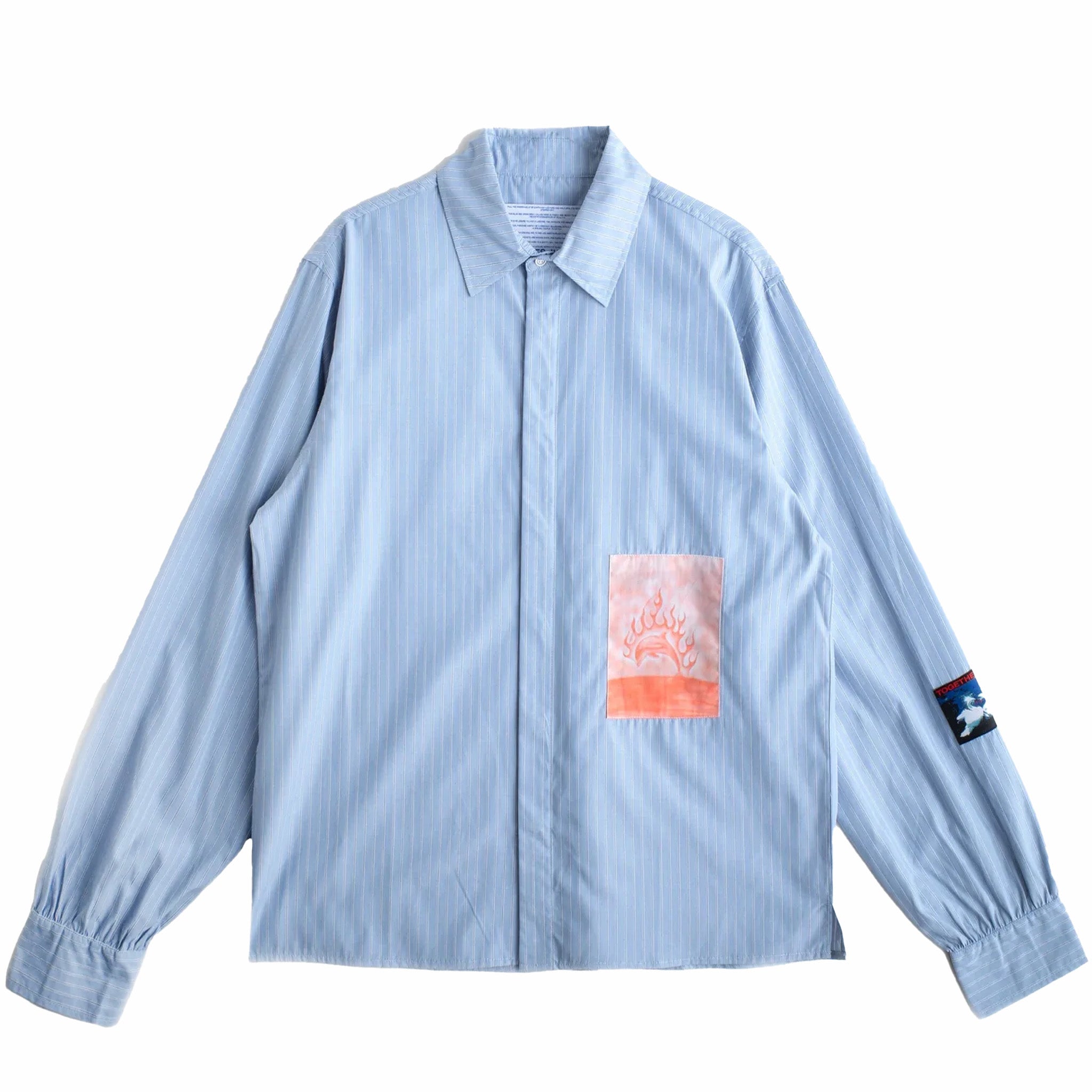Jungles Flaming Dolphin Business Shirt (Blue) - August Shop