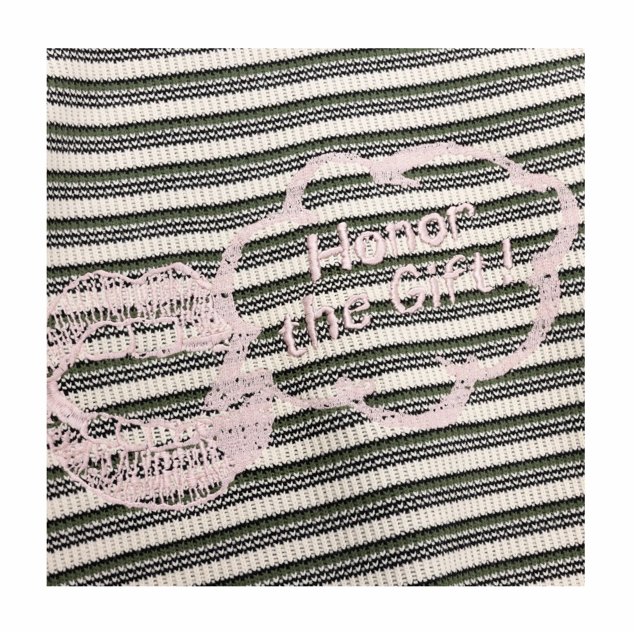 Honor The Gift Speak Striped Crew (Olive) - August Shop