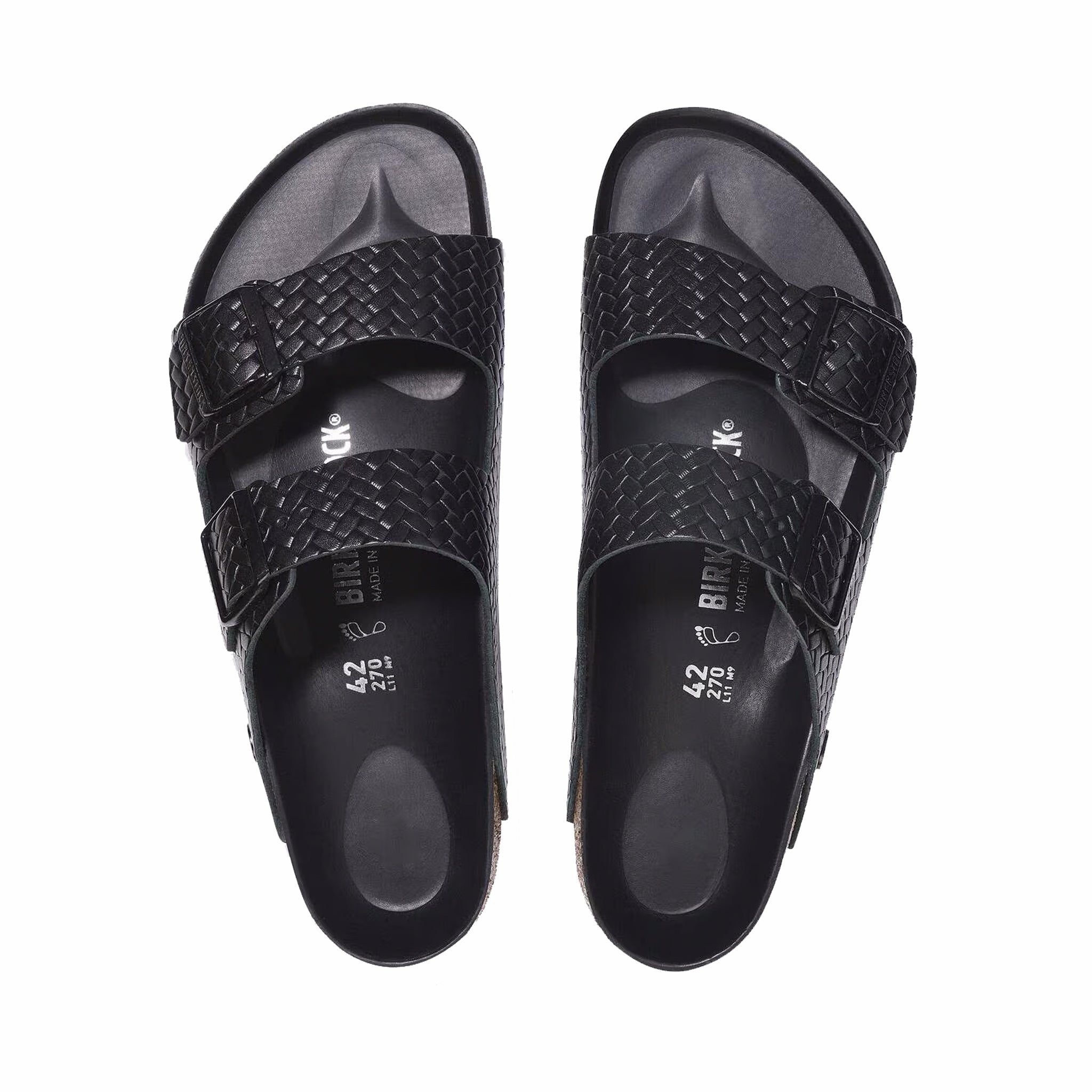 Birkenstock Men's Arizona Leather Woven - Regular (Embossed Black) - August Shop