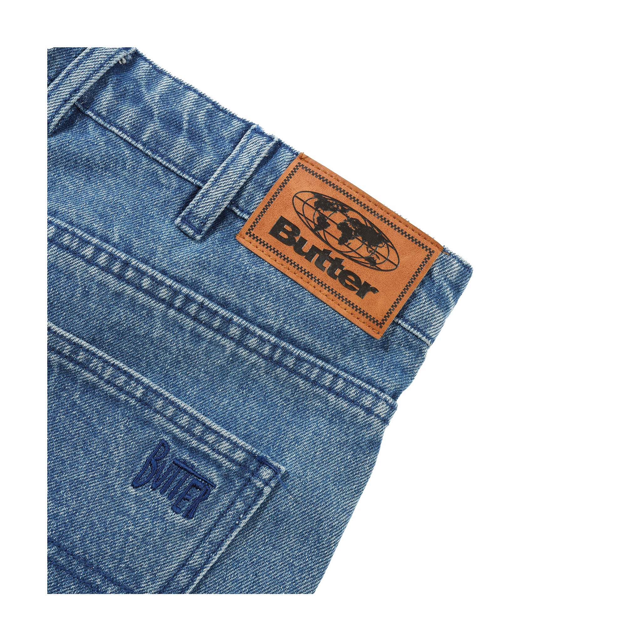 Butter Goods Straight Leg Denim Jeans (Distressed Indigo)