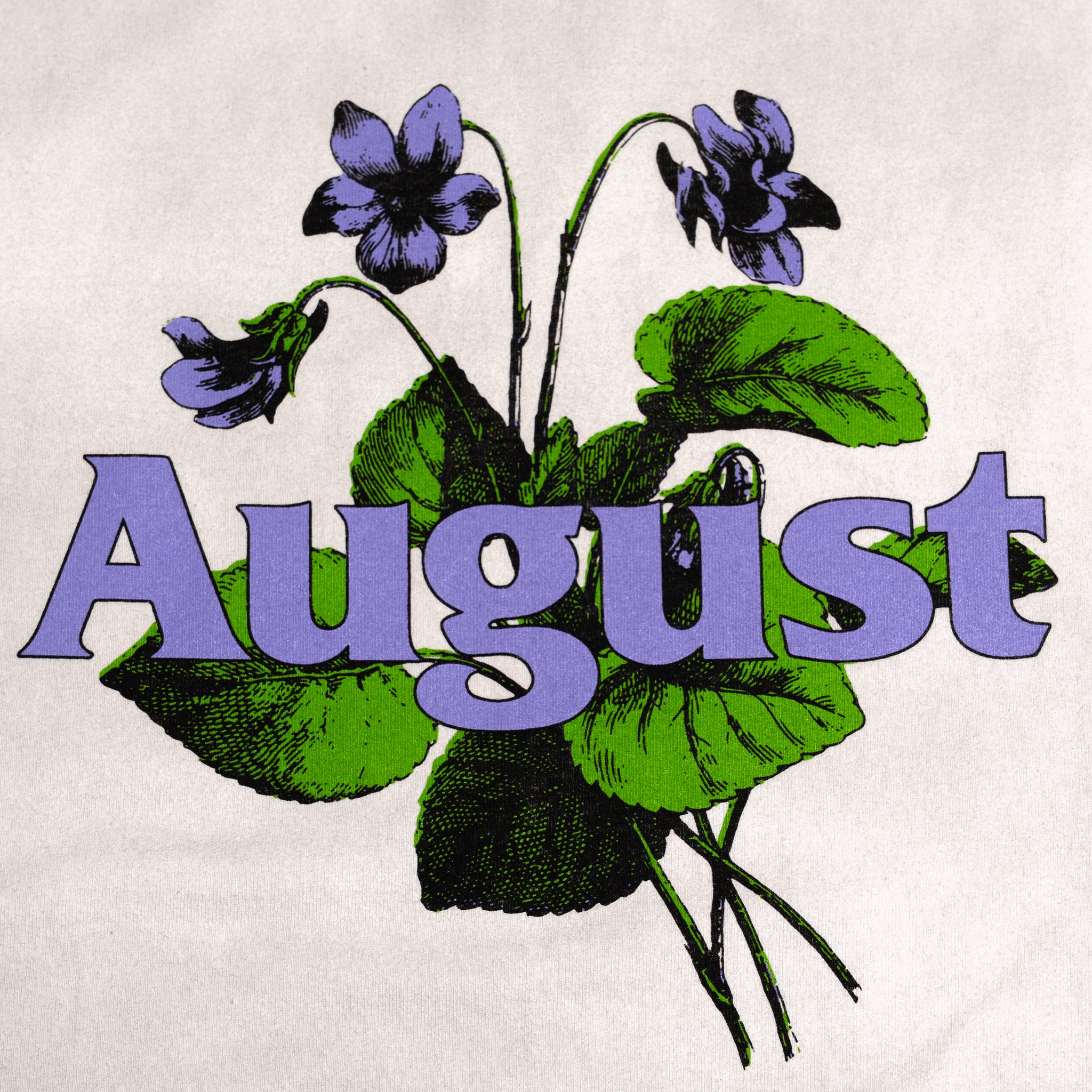 August "Violet" 7.5oz Heavyweight T-Shirt (Dirty White) - August Shop