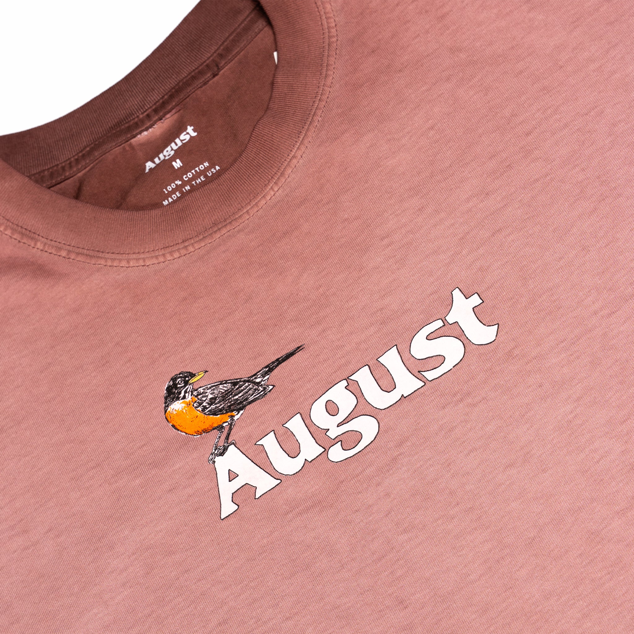 August "Robin" 7.5oz Heavyweight T-Shirt (Blush Oli Wash) - August Shop