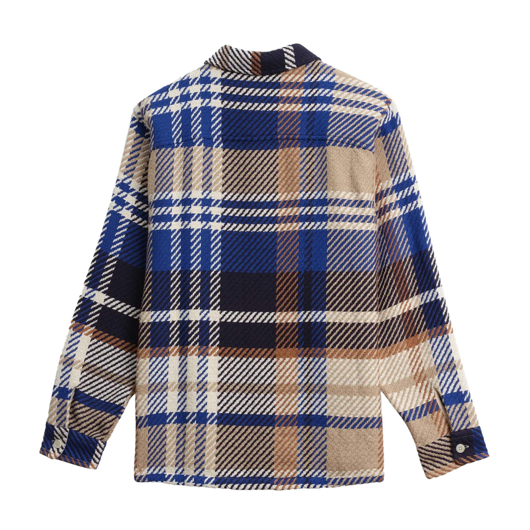 Wax London Whiting Overshirt - Bold Check (Blue/Tan) - August Shop