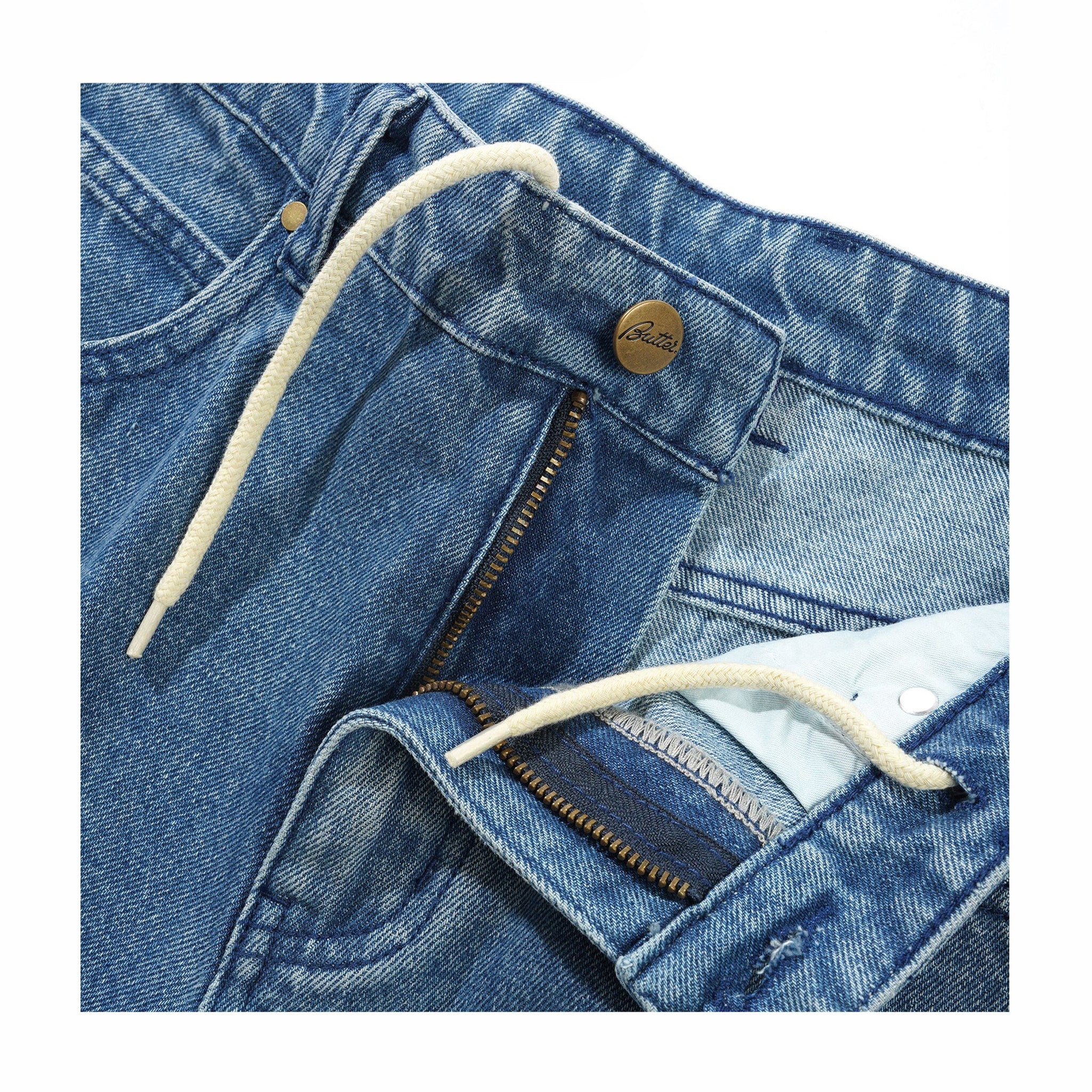 Butter Goods Straight Leg Denim Jeans (Distressed Indigo)