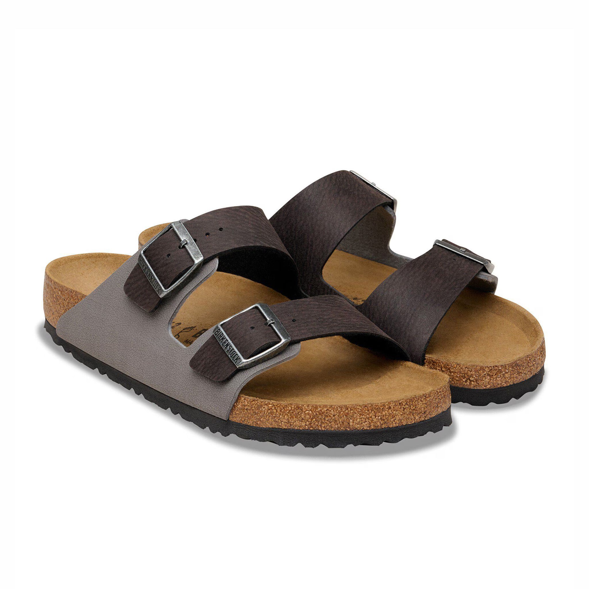 Birkenstock Men's Arizona Mixed Synthetic Material - Regular (Black/Dark Gray) - August Shop