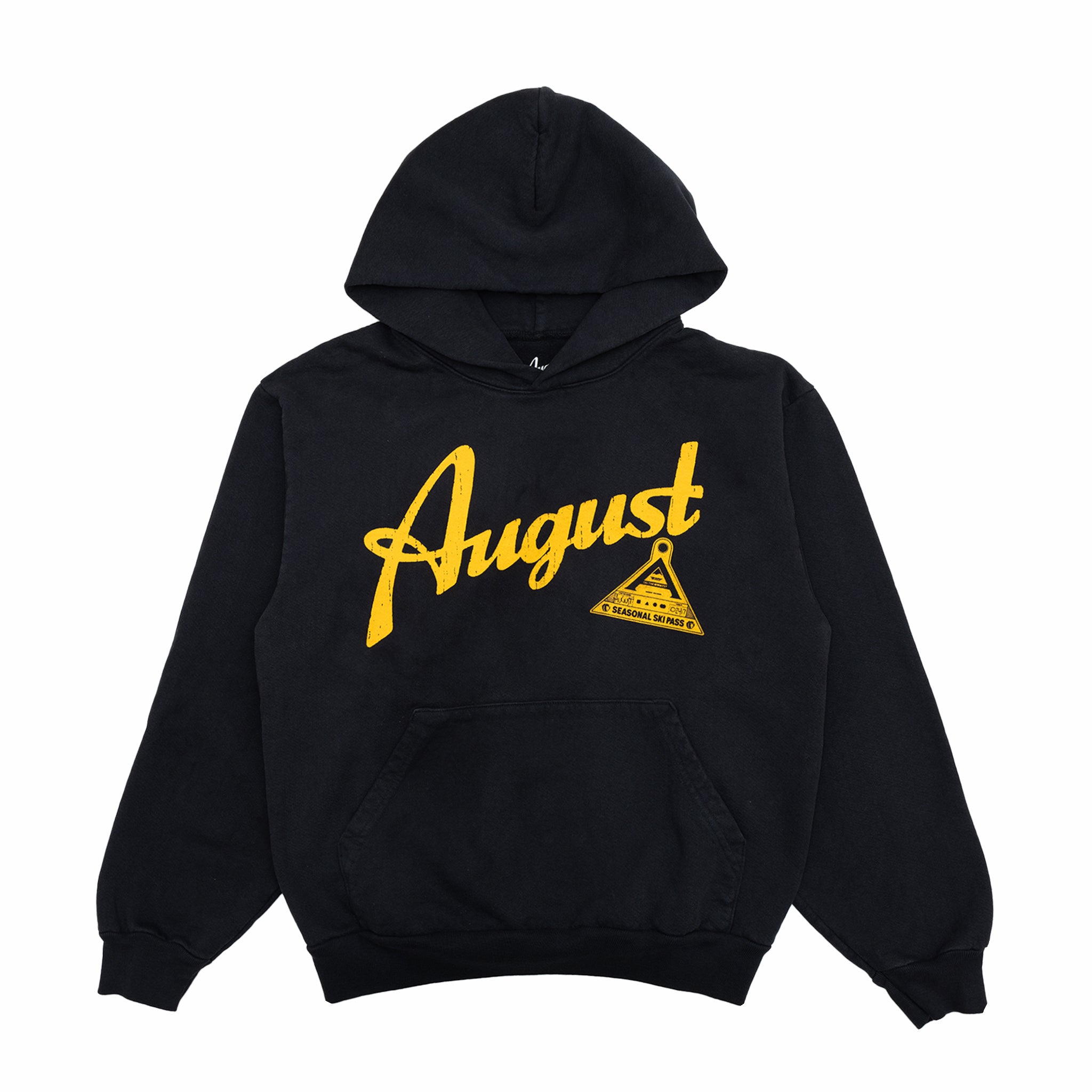 August "Ski the Midwest - Ski Pass" Heavyweight Hoodie (Black Edge) - August Shop