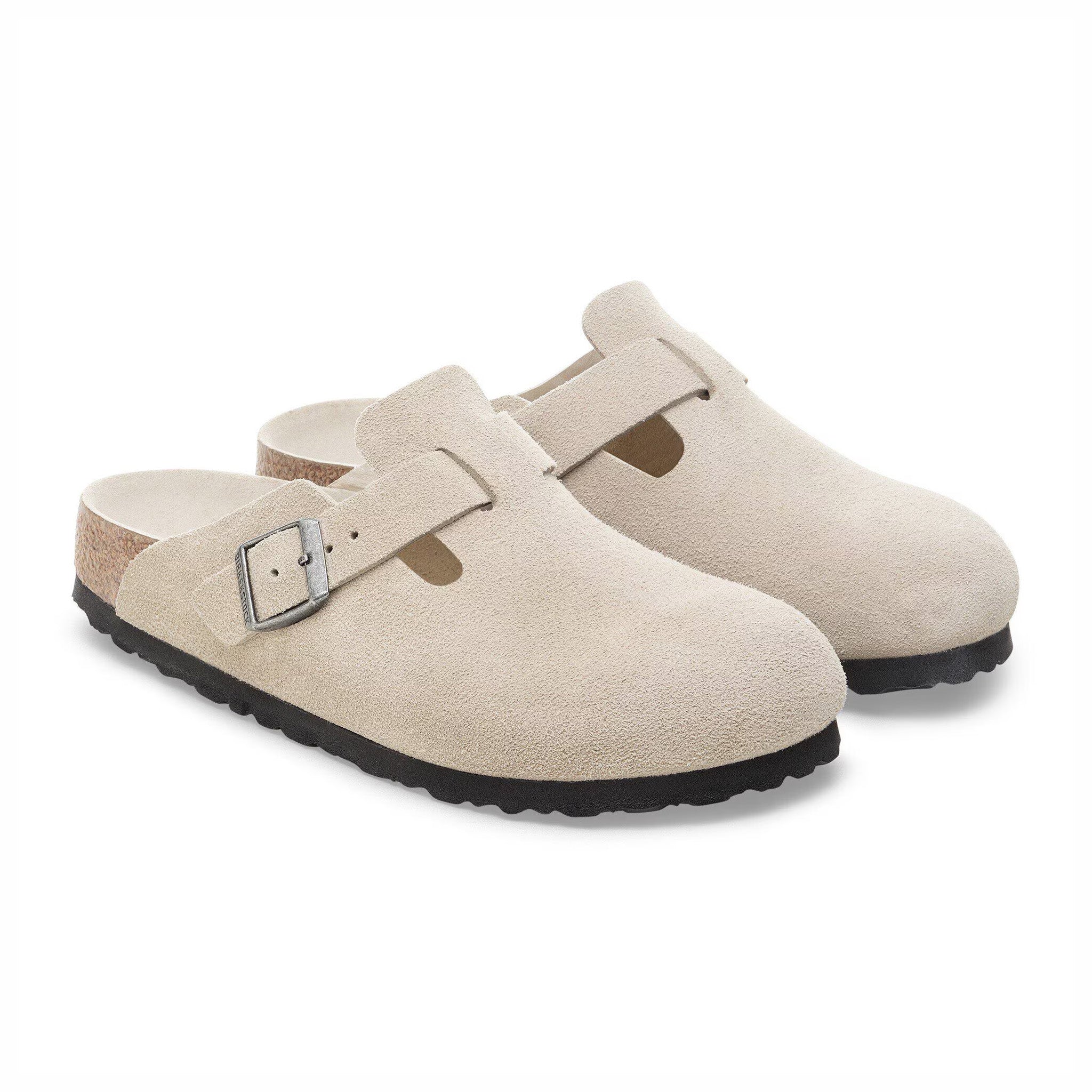 Birkenstock Women's Boston Suede Leather - Narrow (Oyster Tonal) - August Shop