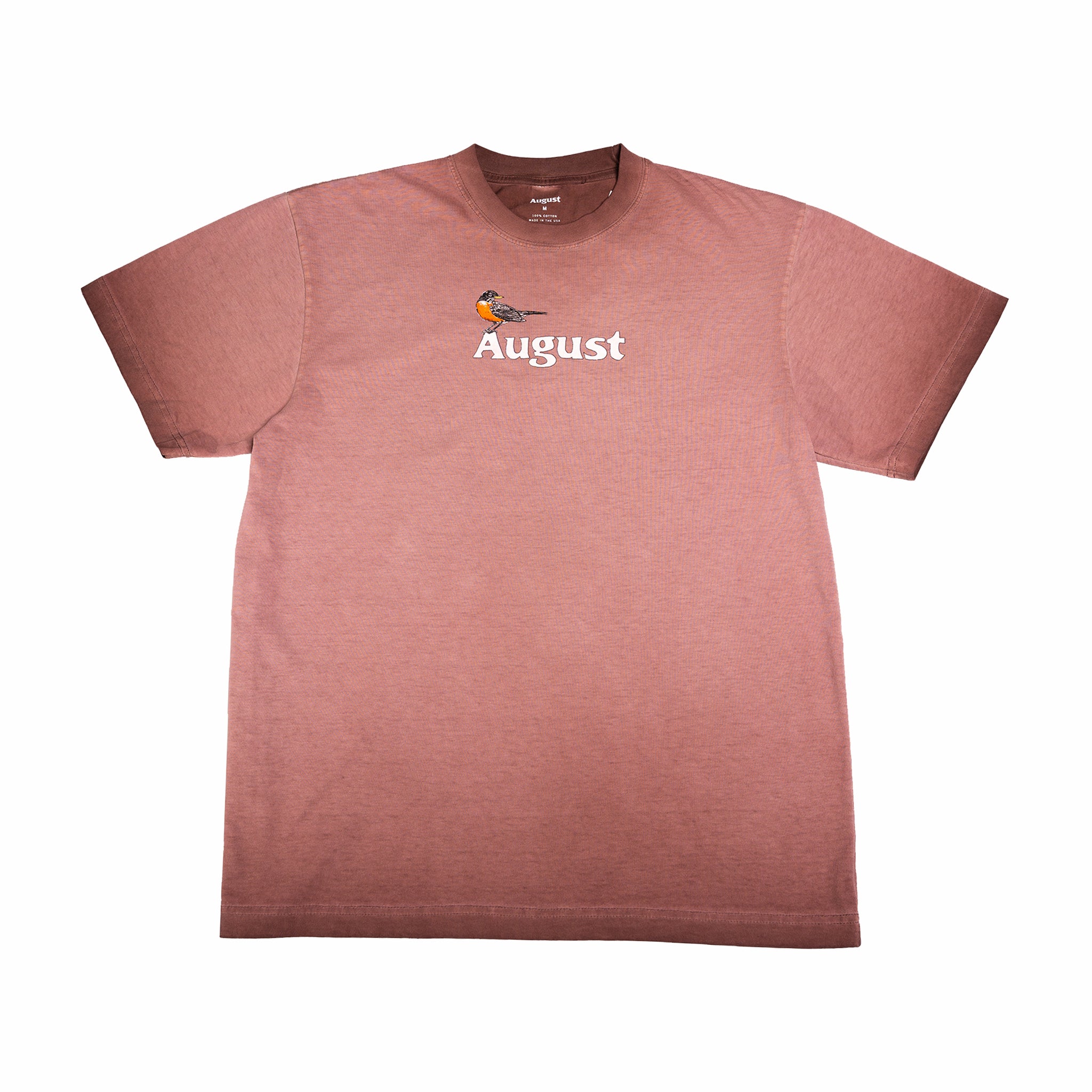 August "Robin" 7.5oz Heavyweight T-Shirt (Blush Oli Wash) - August Shop