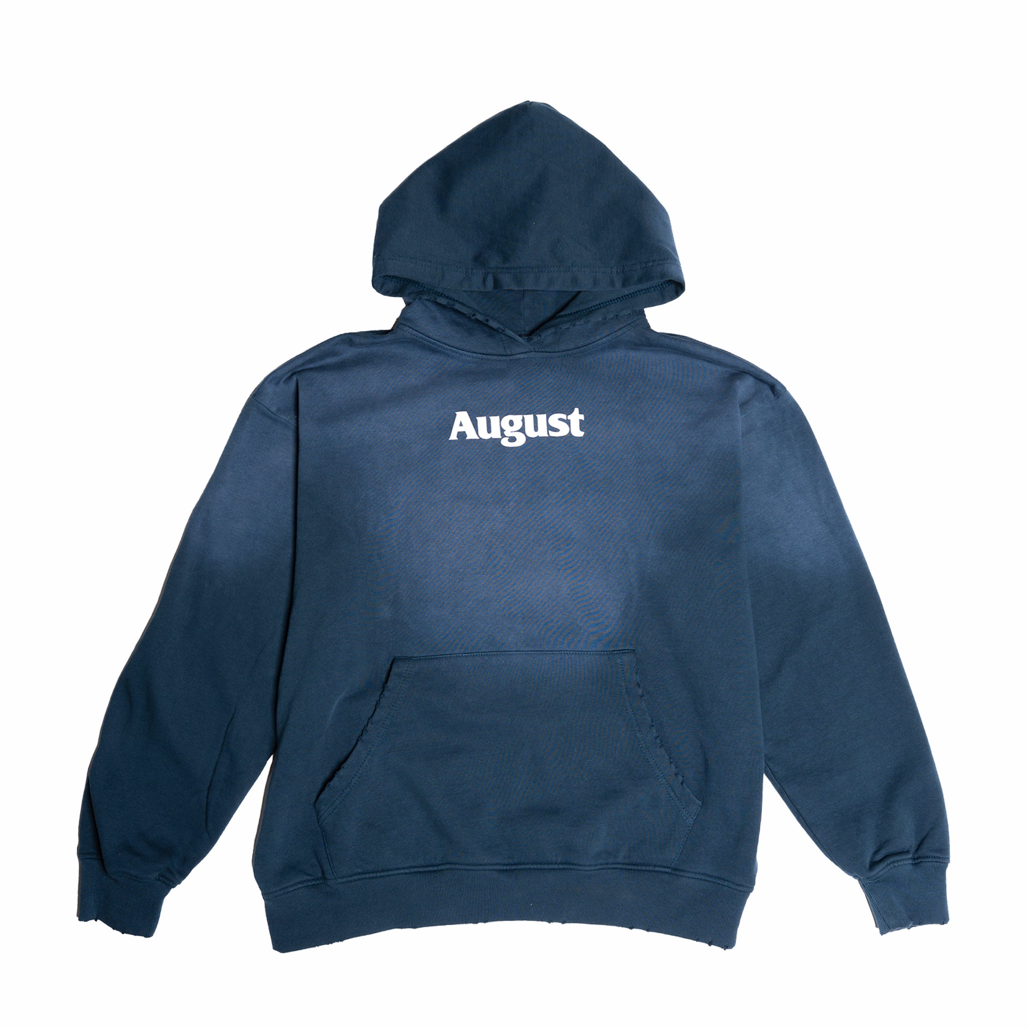 August "Puff Logo" 14oz Heavyweight Hoodie (Potassium Navy) - August Shop