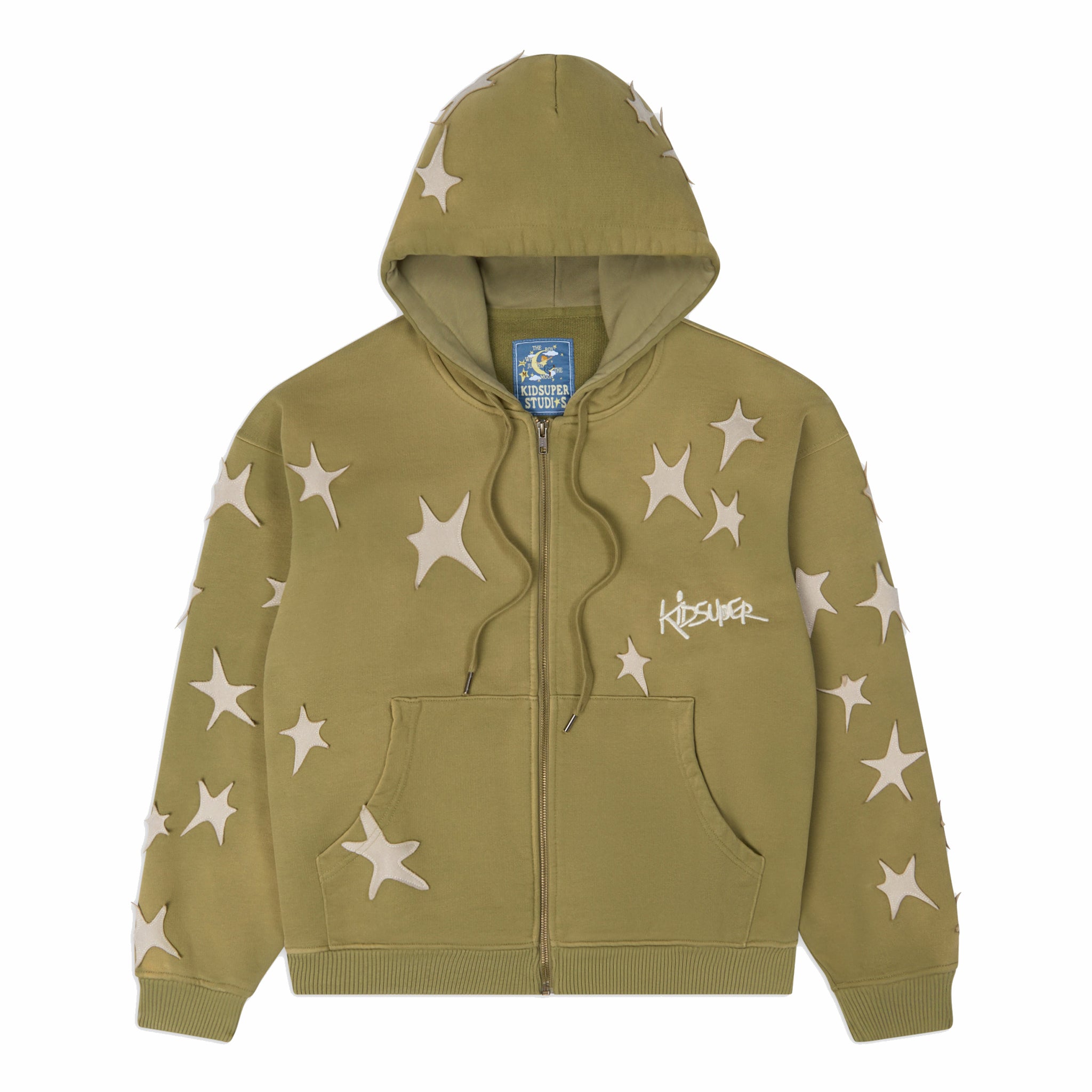 Kidsuper Stars Patchwork Washed Hoodie (Green) - August Shop