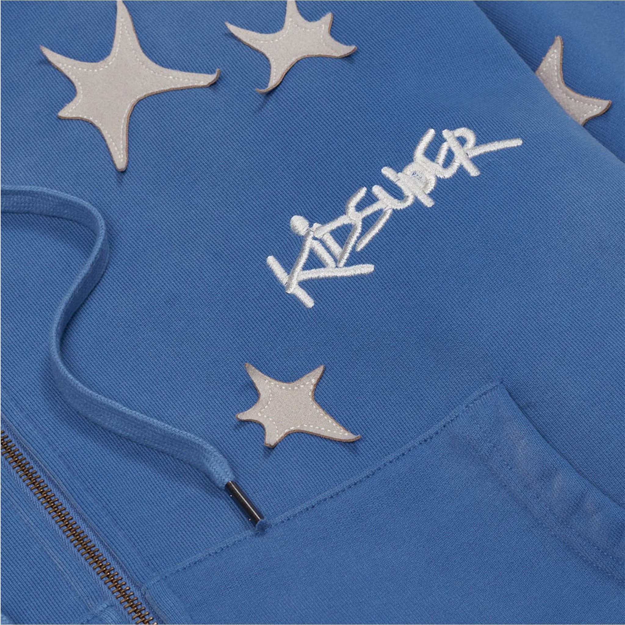Kidsuper Stars Patchwork Washed Hoodie (Blue) - August Shop