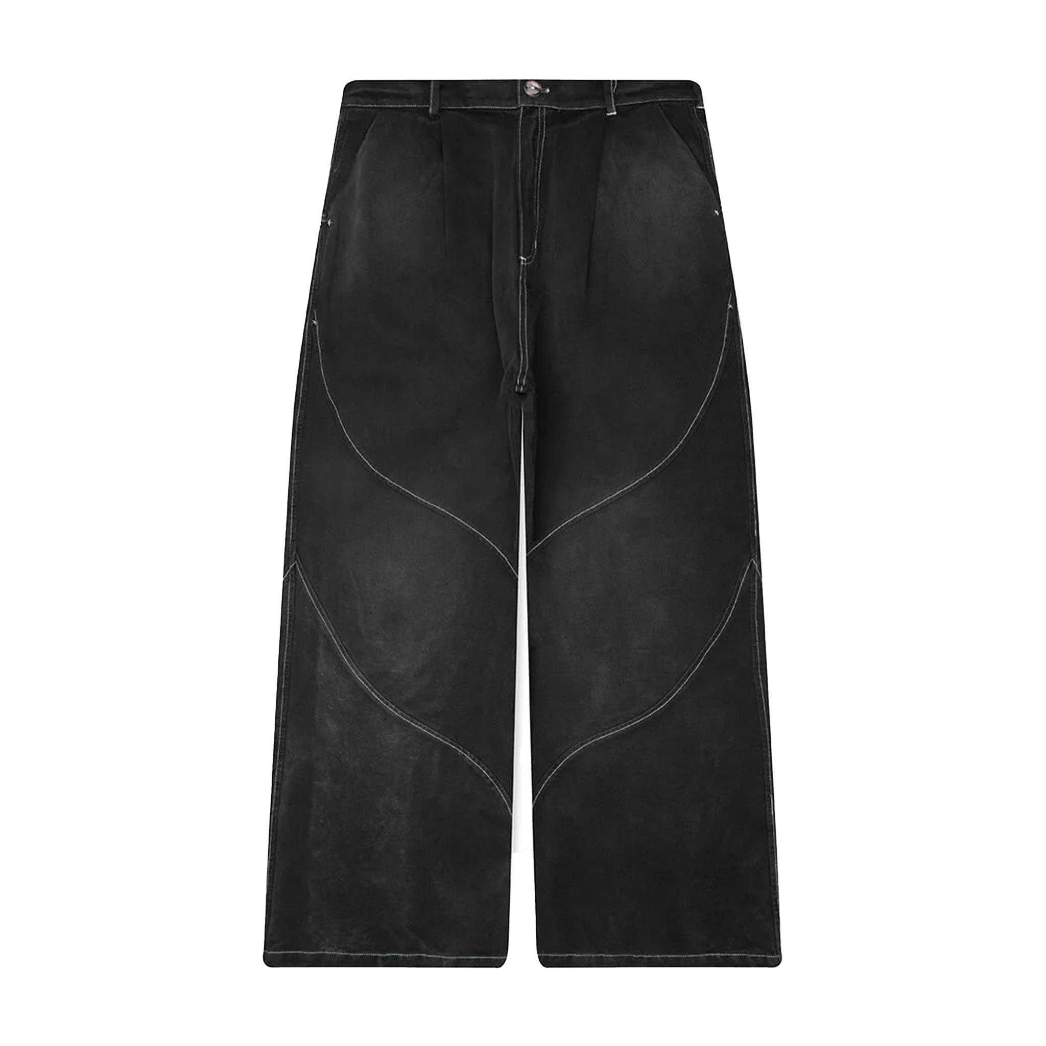 Jungles Denim Slant Pant (Washed Black) - August Shop