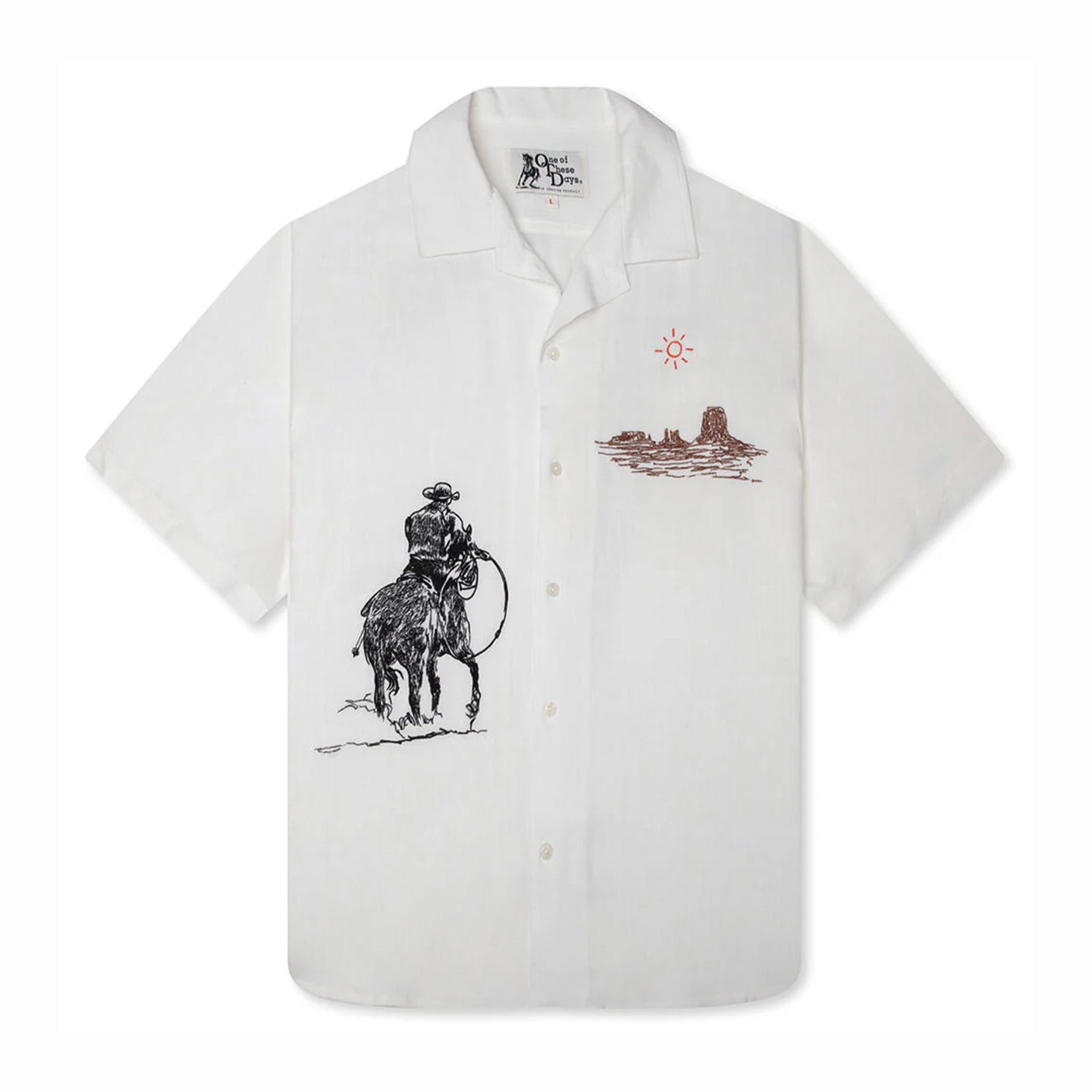 One Of These Days Tomorrow Has Already Spoken Camp Shirt (Bone) - August Shop