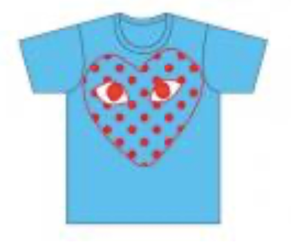 Comme des Garçons PLAY Men’s Polka Dot Heart T-Shirt (Light Blue) T276 - August Shop