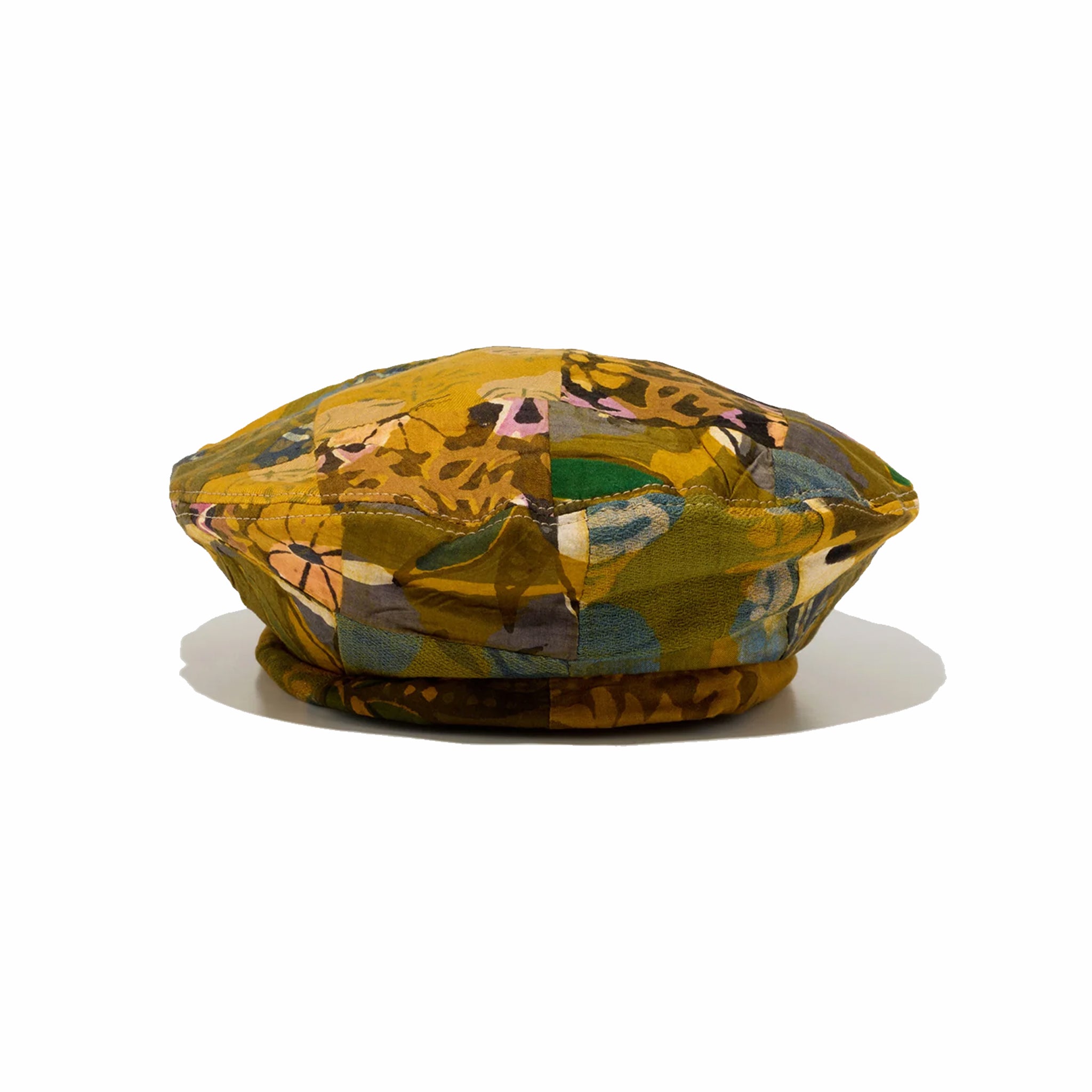 Engineered Garments Beret - Olive Cotton Pattern Patchwork (Multi) - August Shop