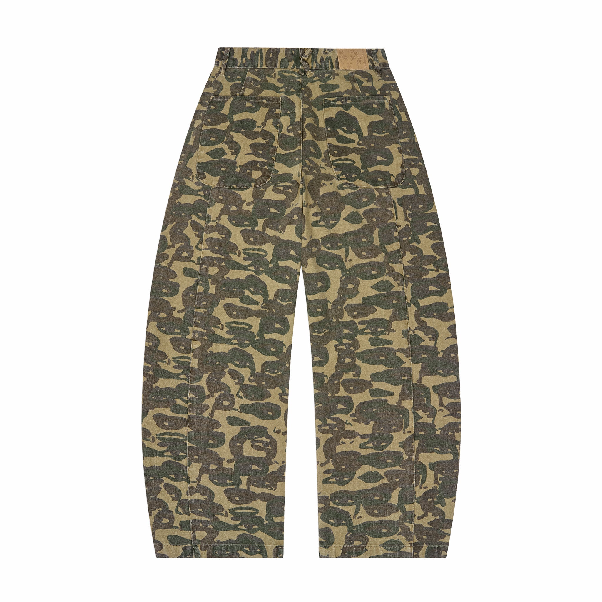 Kidsuper Face Camo Wide Leg Jean (Dark Green) - August Shop
