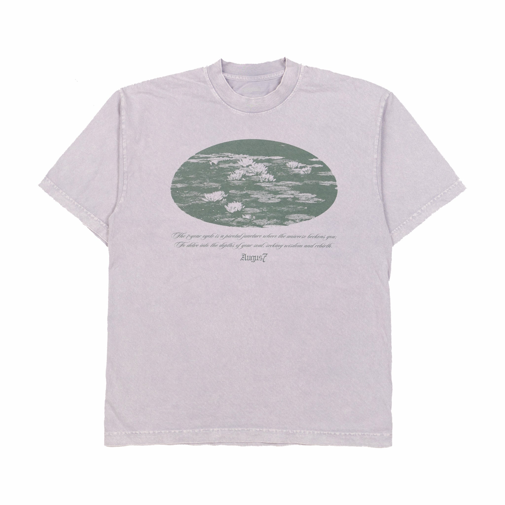 August 7 Year Anniversary &quot;Lotus Pond &quot; Tee (Ice Grey) - August Shop