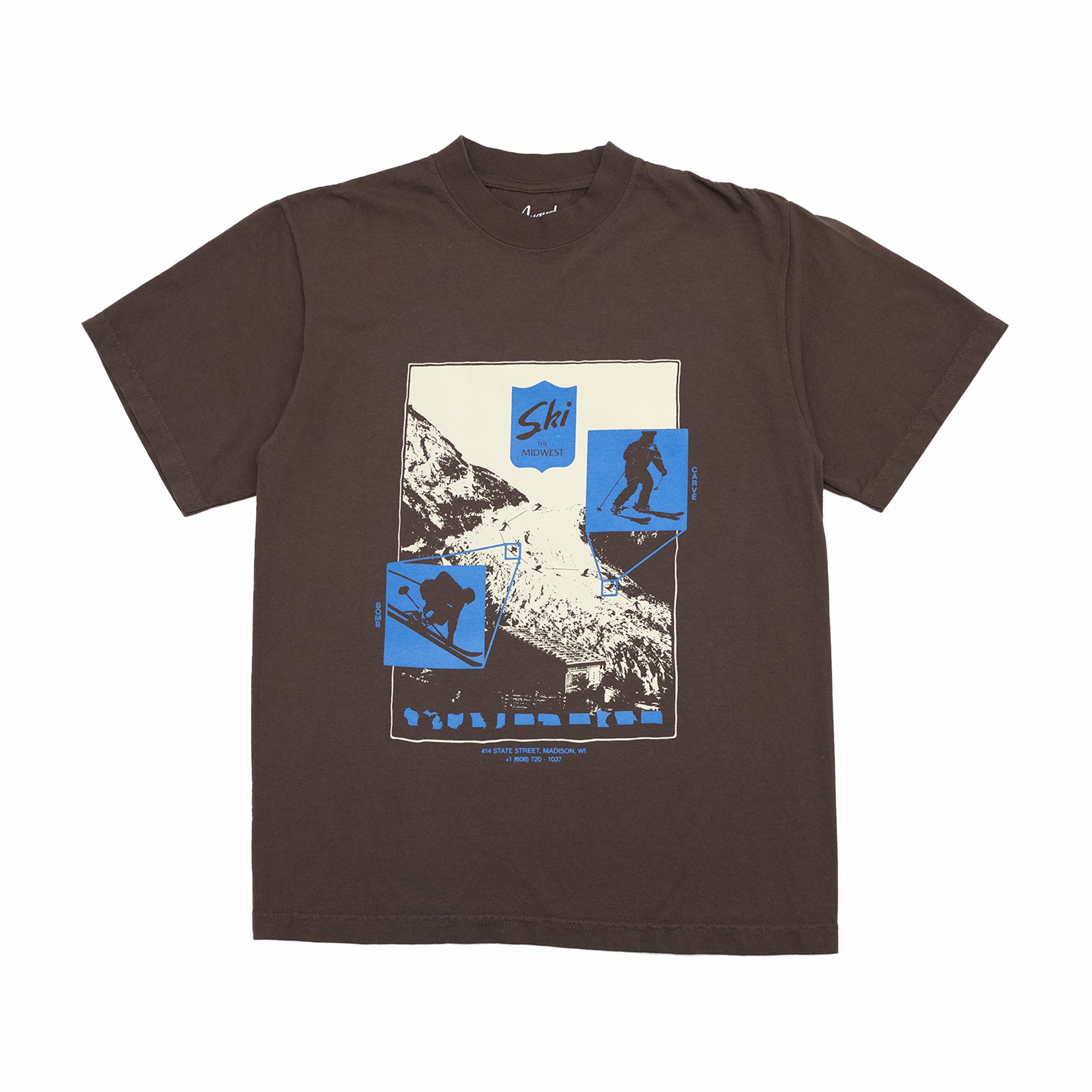 August "Ski the Midwest" Heavyweight T-Shirt (Mocha) - August Shop