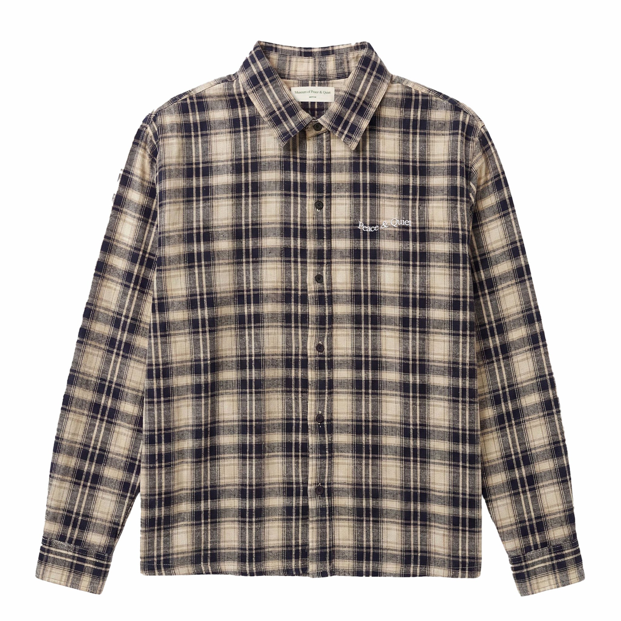Museum of Peace &amp; Quiet Wordmark Button Up (Navy) - August Shop