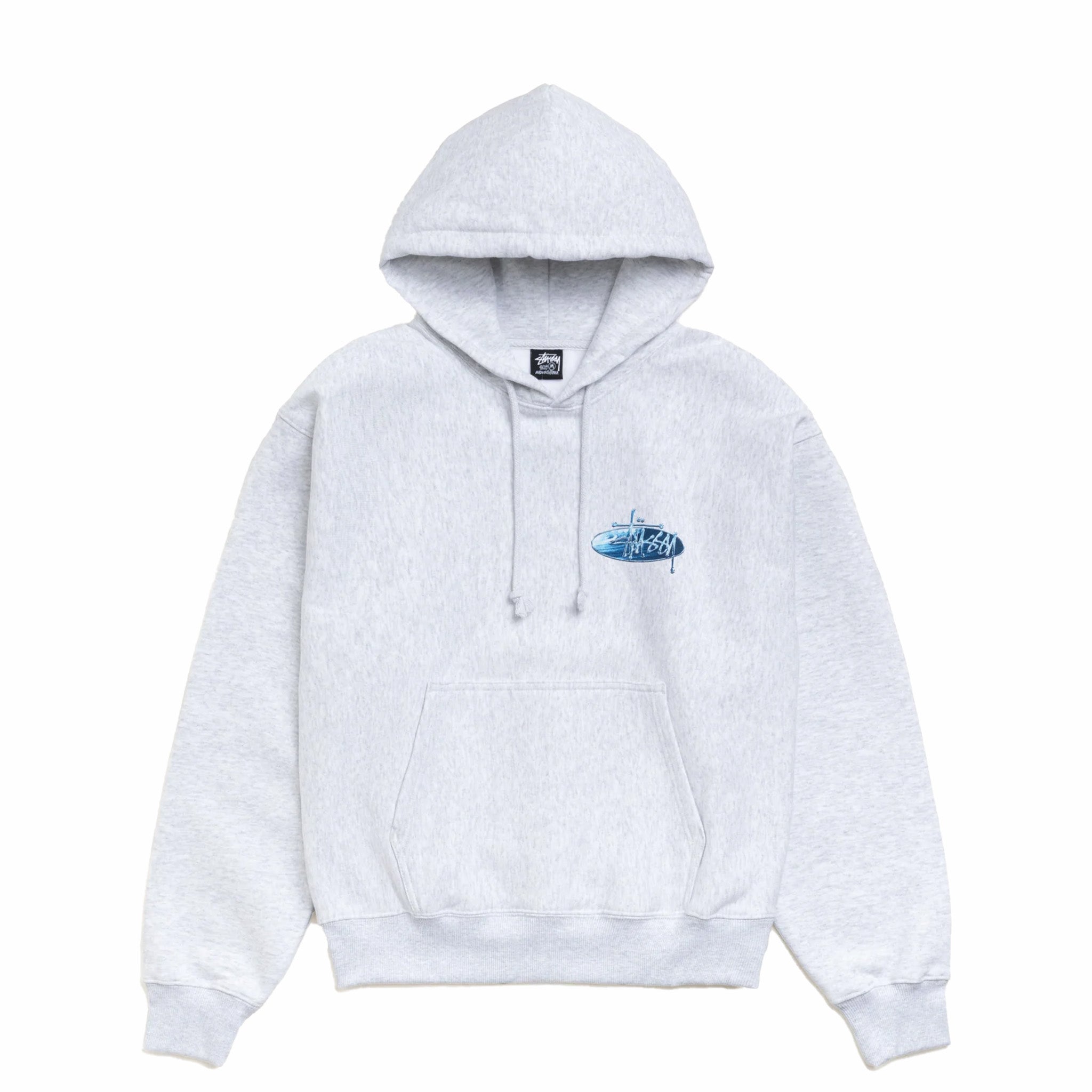 Stüssy Wave Oval Hoodie (Ash Heather) - August Shop