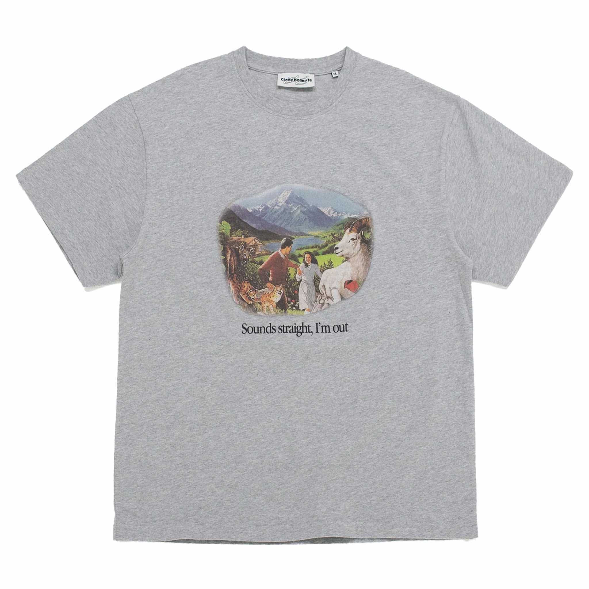 Carne Bollente Sounds Straight, I'm Out T-Shirt (Melange Grey) - August Shop
