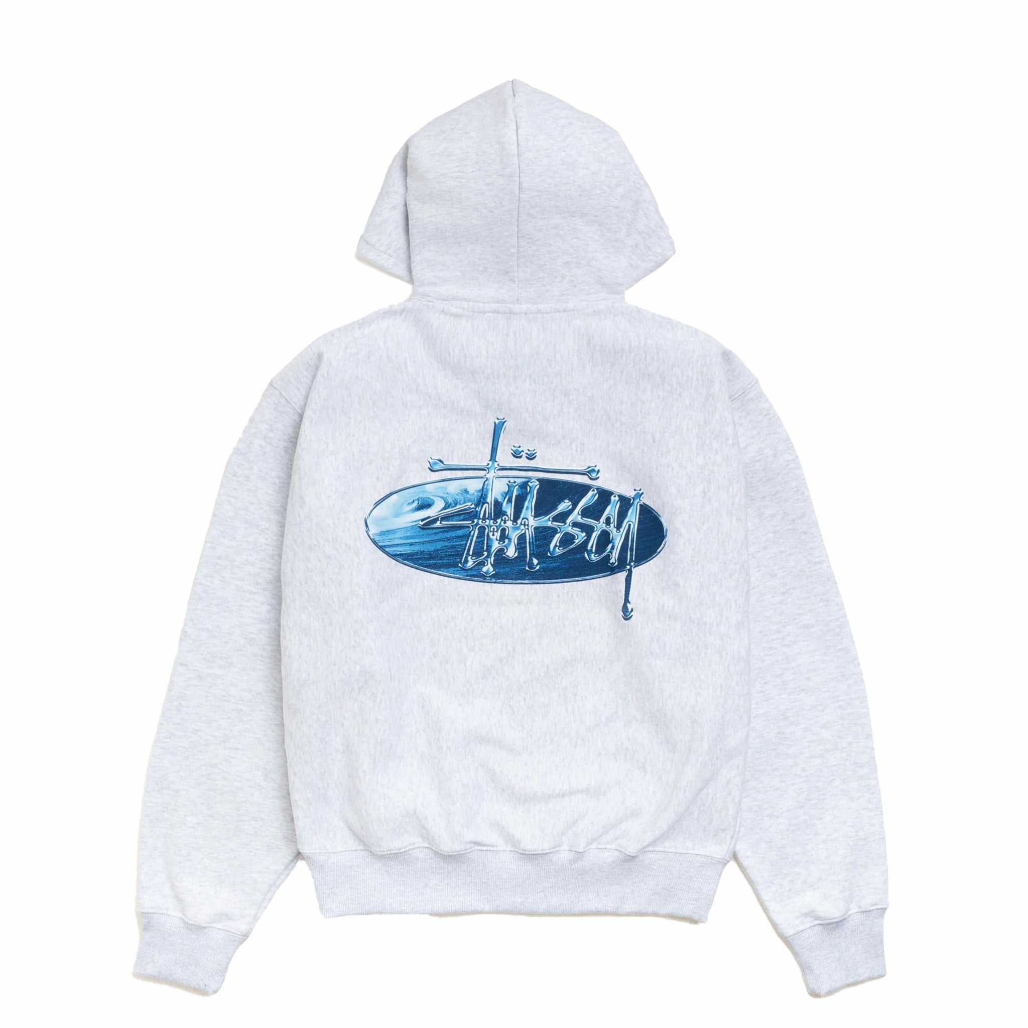 Stüssy Wave Oval Hoodie (Ash Heather) - August Shop