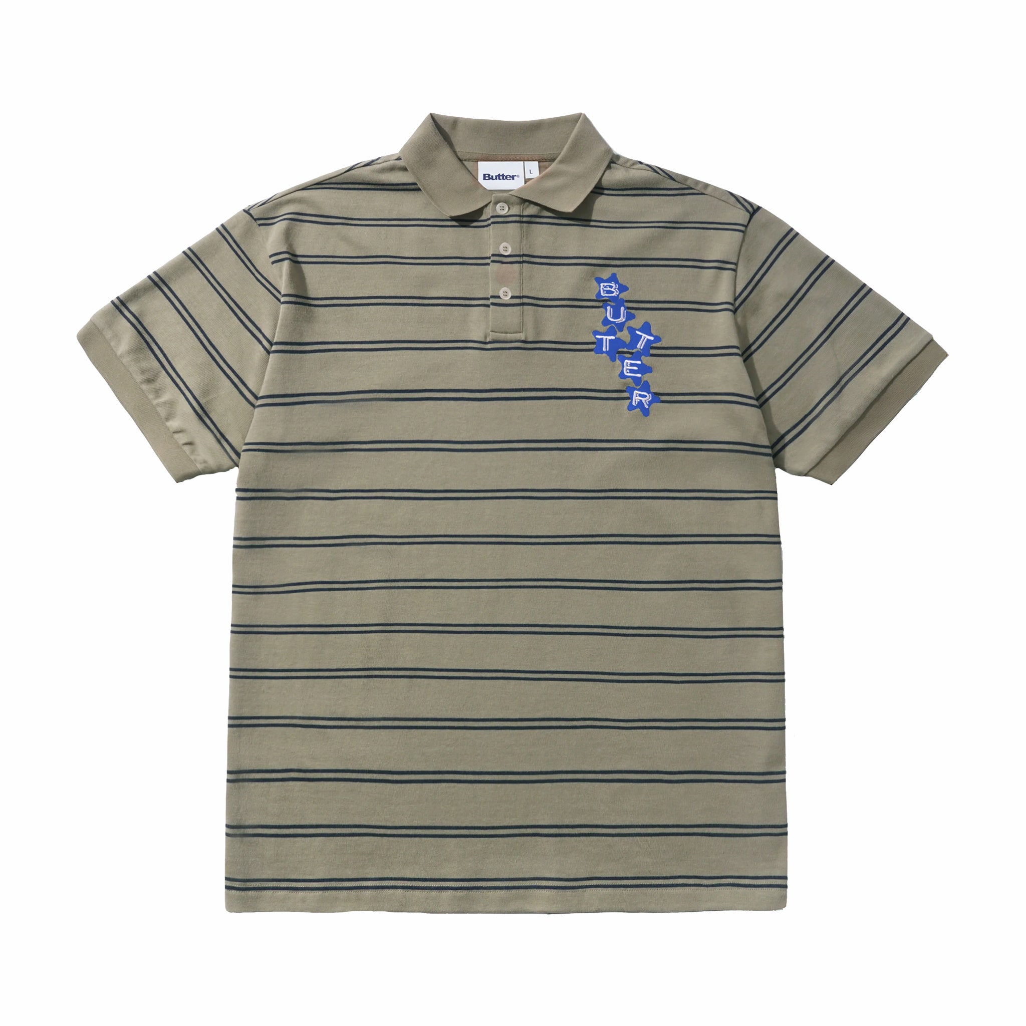Butter Goods Stars Polo Polo S/S Shirt (Khaki) - August Shop