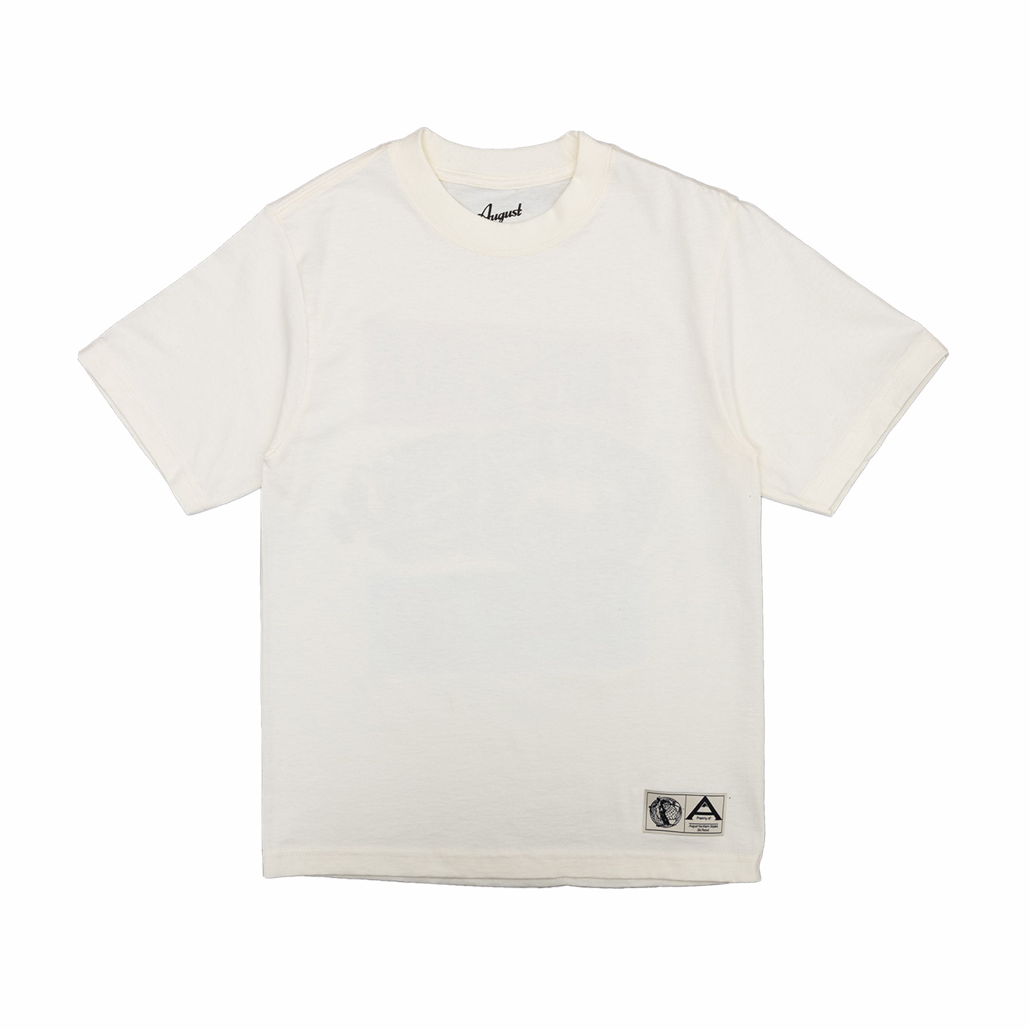 August "Ski the Midwest - Stickers" Heavyweight Cropped T-Shirt (Off White) - August Shop