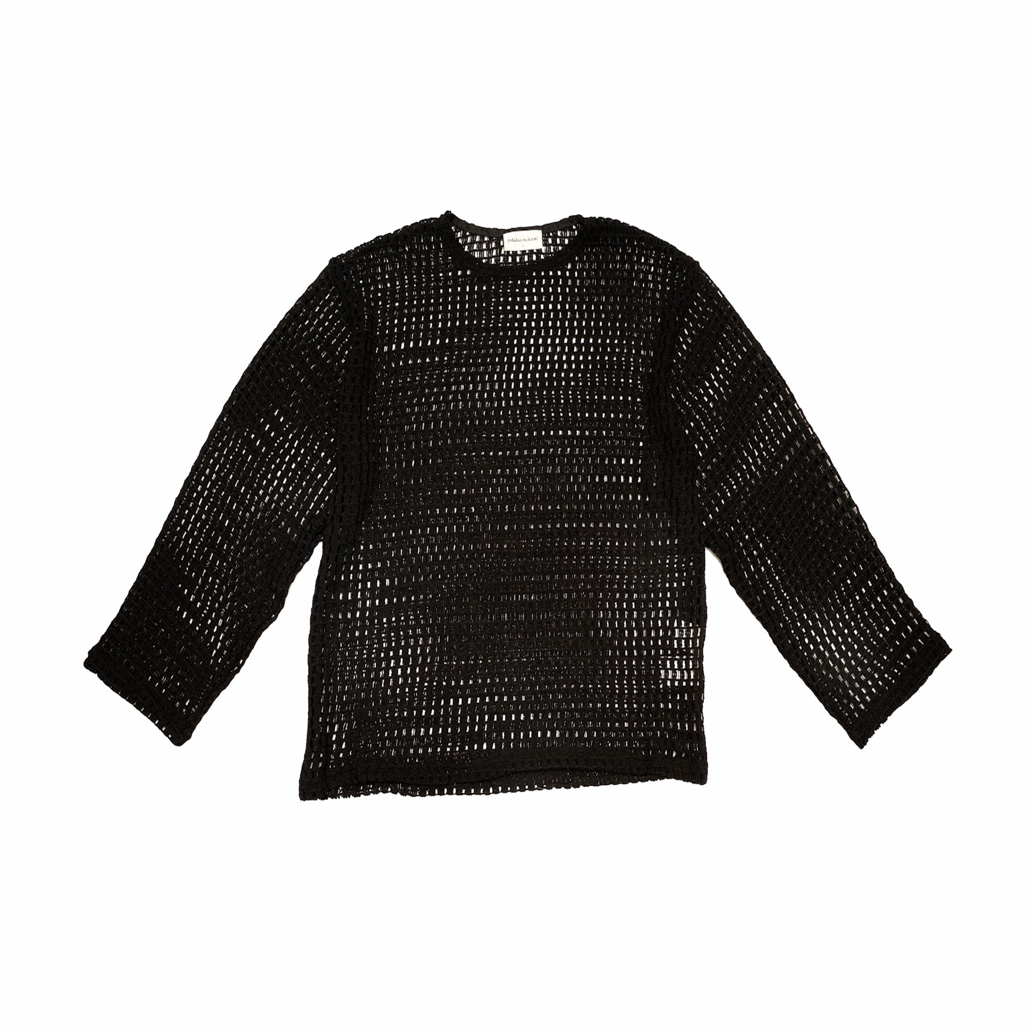 Estudio Niksen Easy Fish Net Sweater (Black) - August Shop