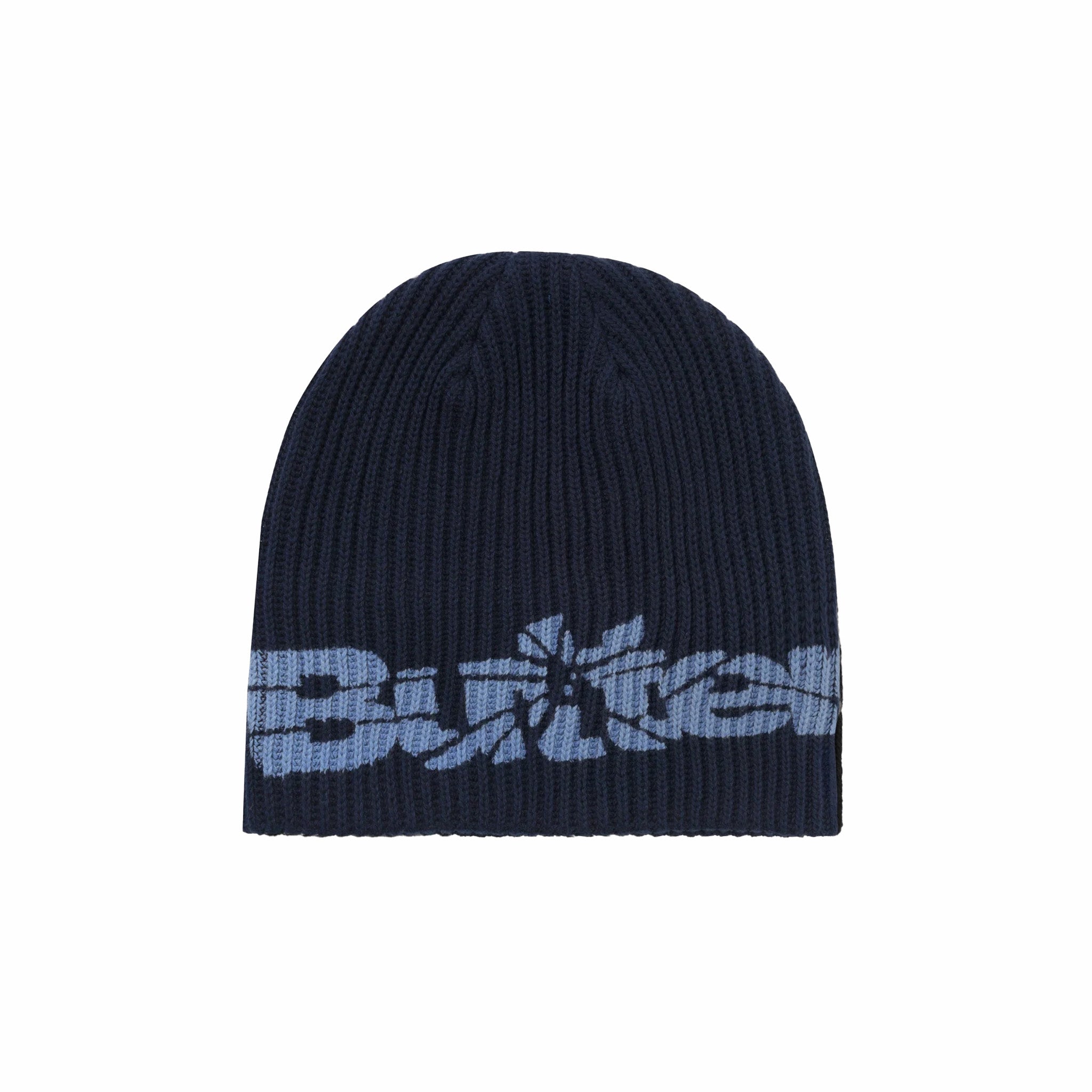 Butter Goods Smashed Logo Knit Skully Beanie (Navy)