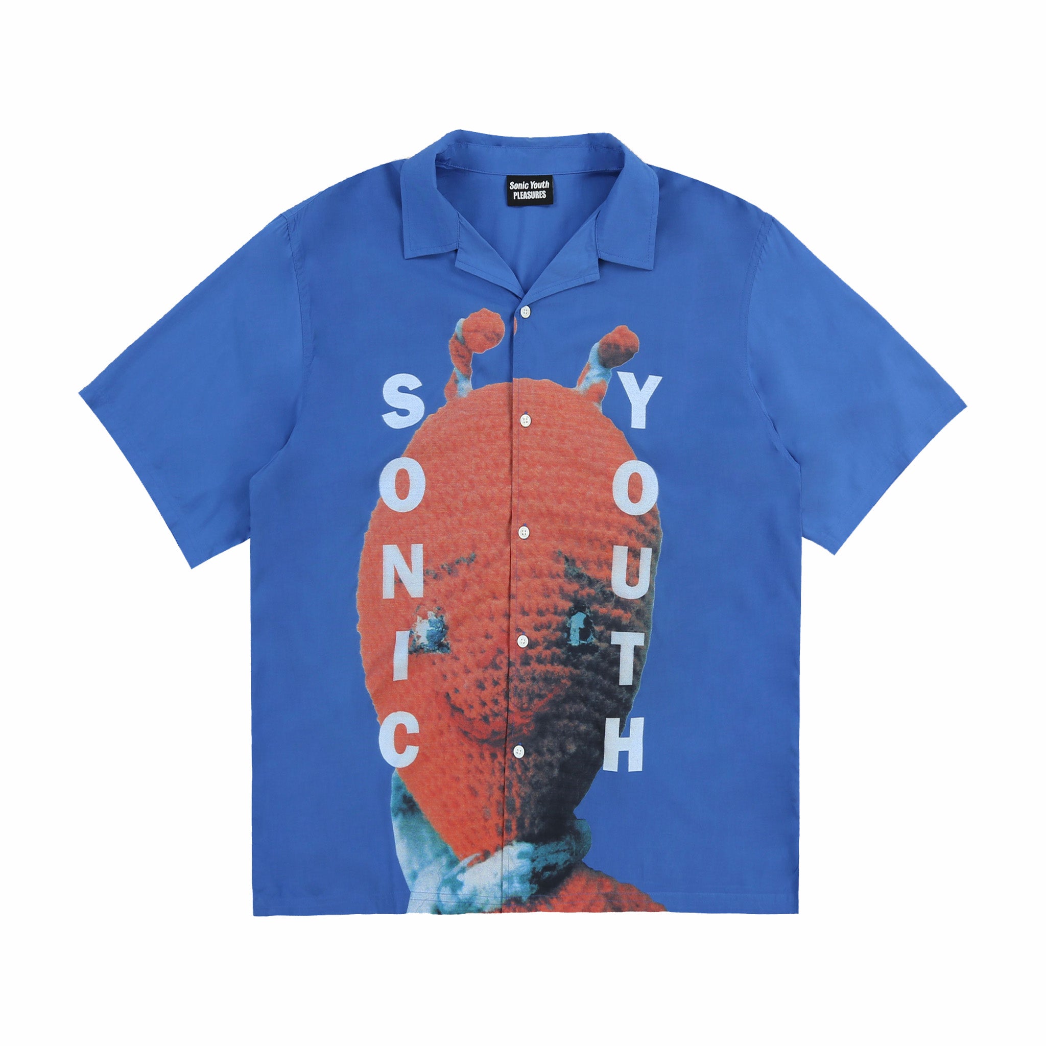 Pleasures x Sonic Youth Alien Camp Collar Shirt (Blue) - August Shop