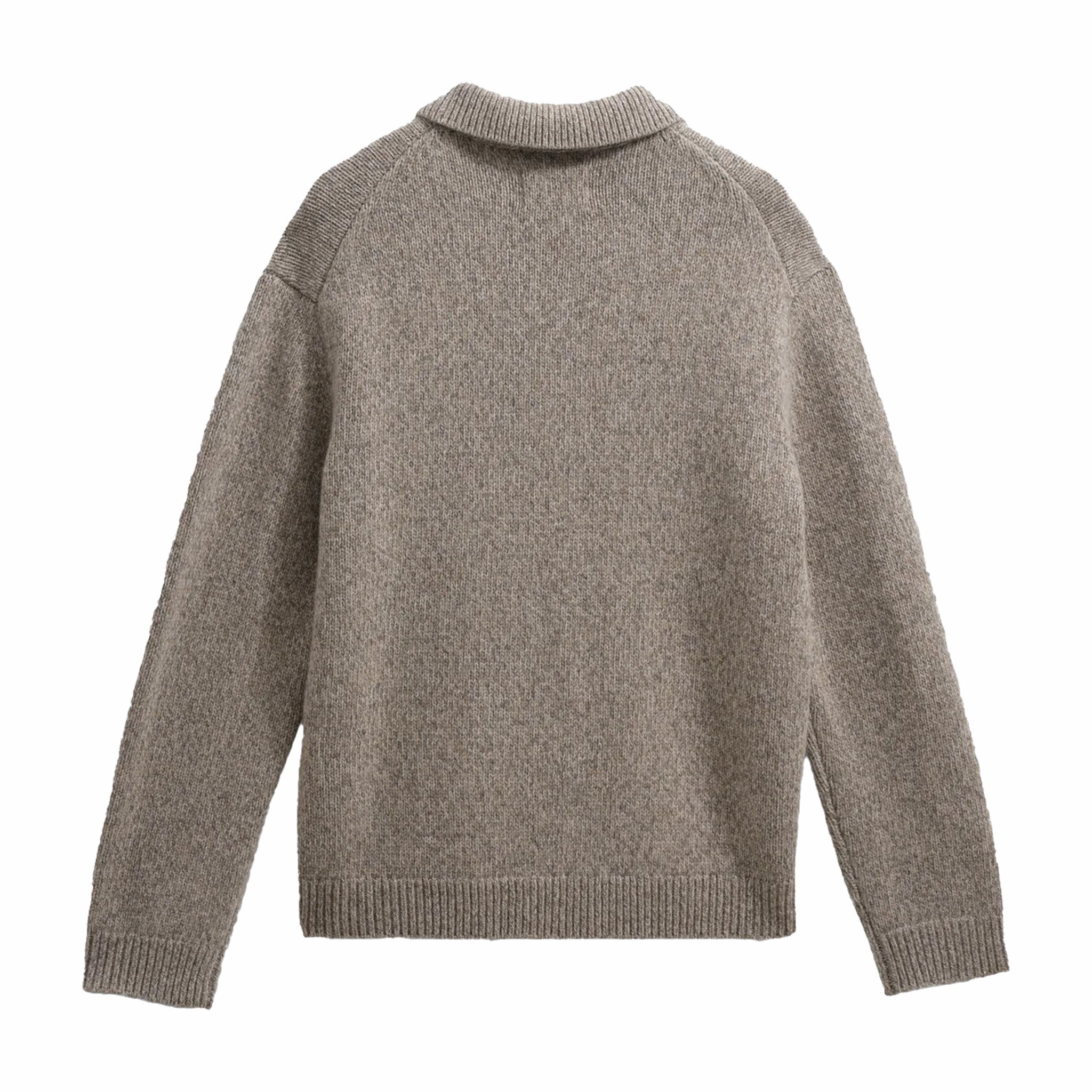 Wax London Alpha Zip Polo - Plain Stitch Fleck (Grey) - August Shop