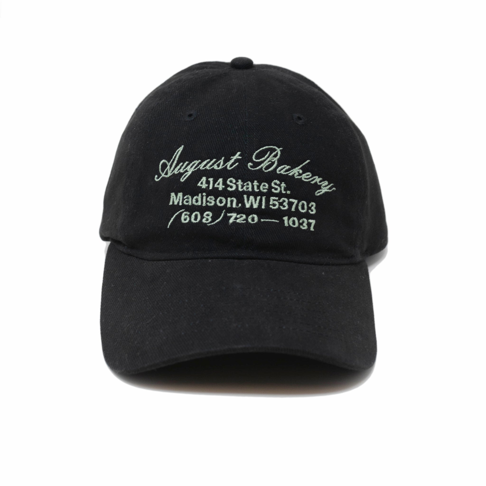 August &quot;Bakery&quot; 6 Panel Twill Hat (Black/Seafoam) - August Shop